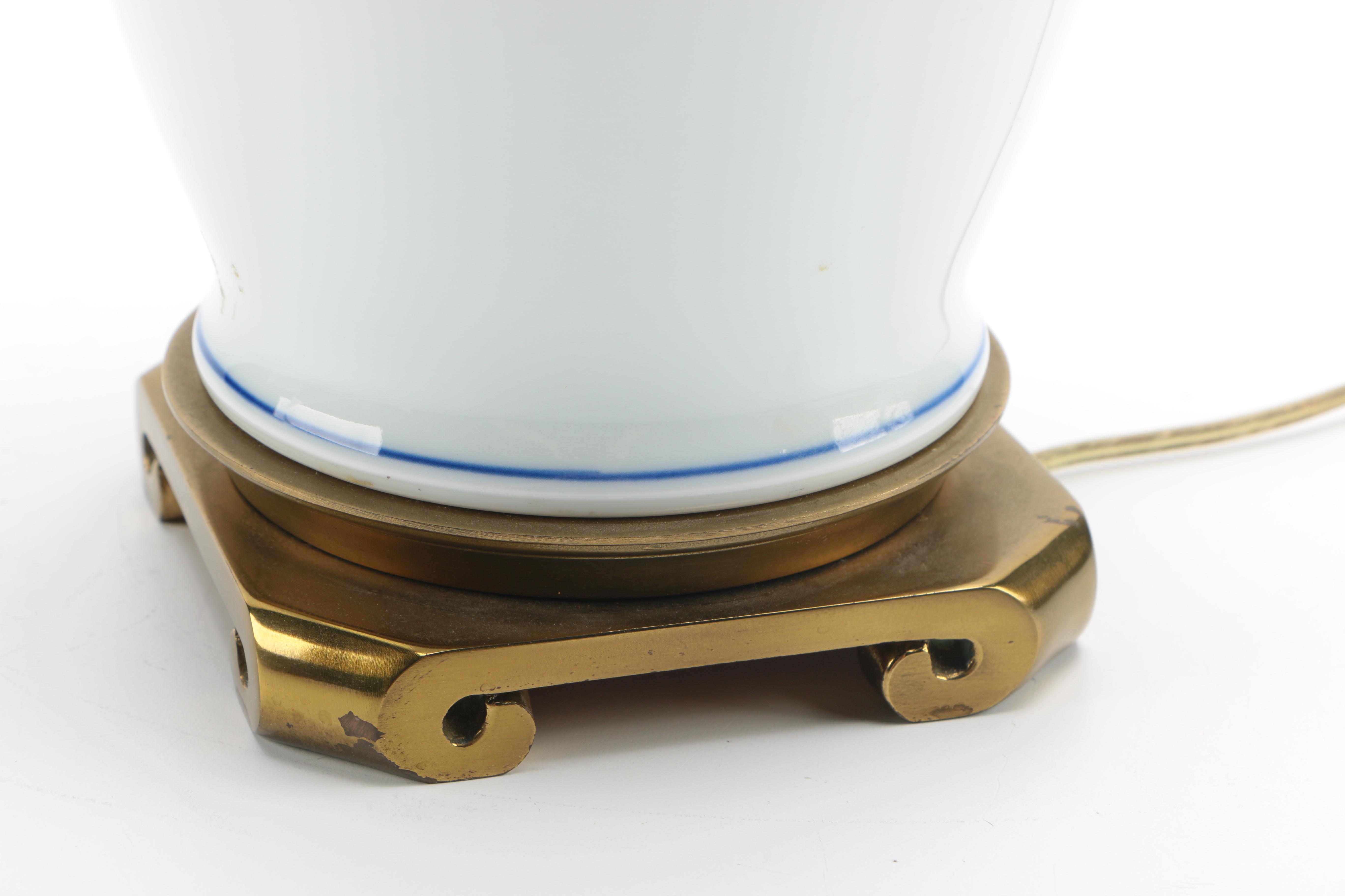 Colorful Porcelain Table Lamp With Pleated Shade