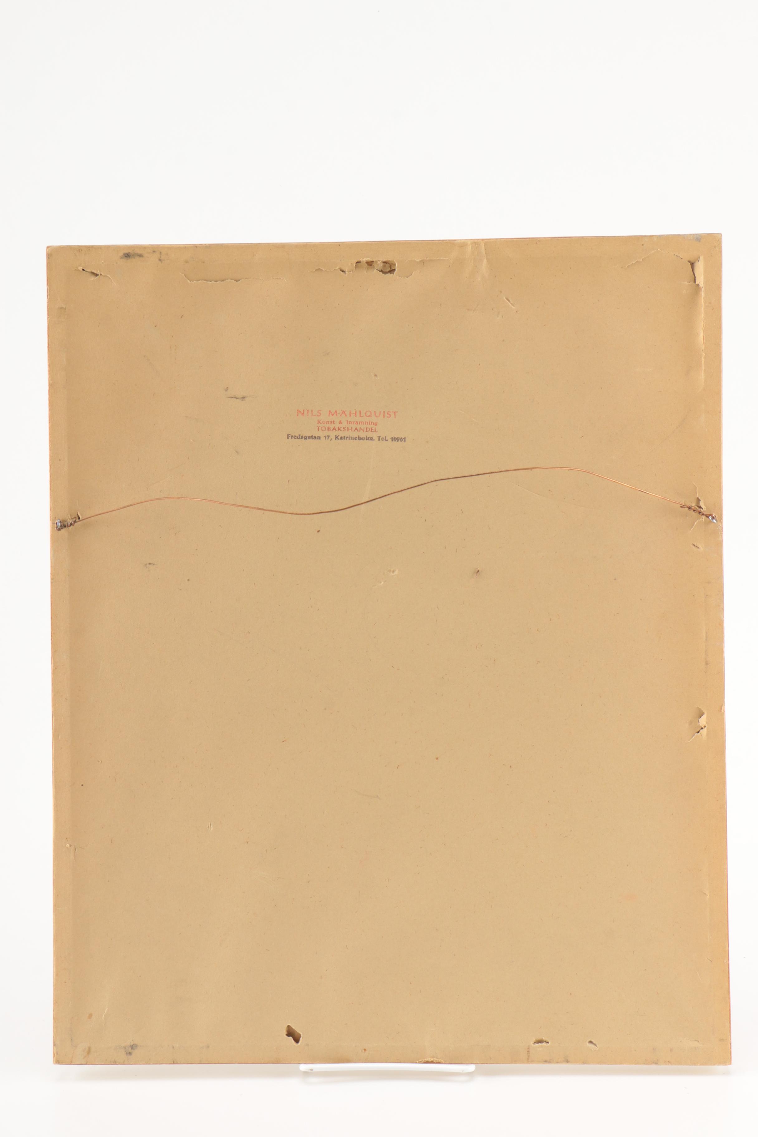 Tornier Gouache Painting on Paper of Can-Can Dancer in Blue