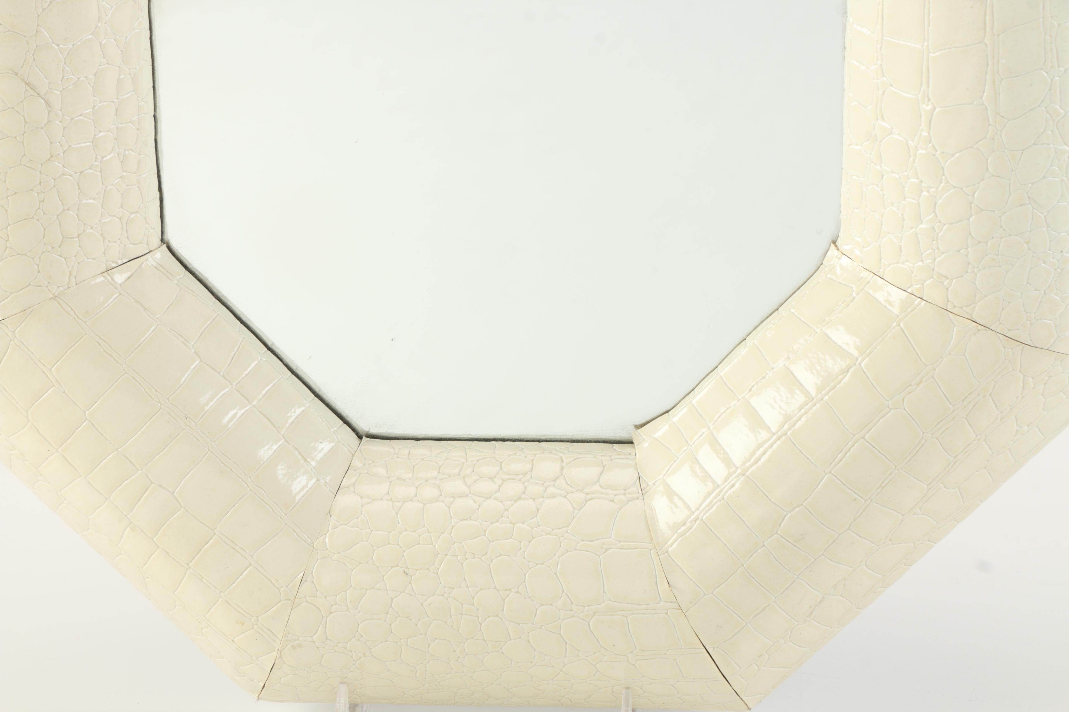 Faux Crocodile Vinyl Skin Wall Mirror