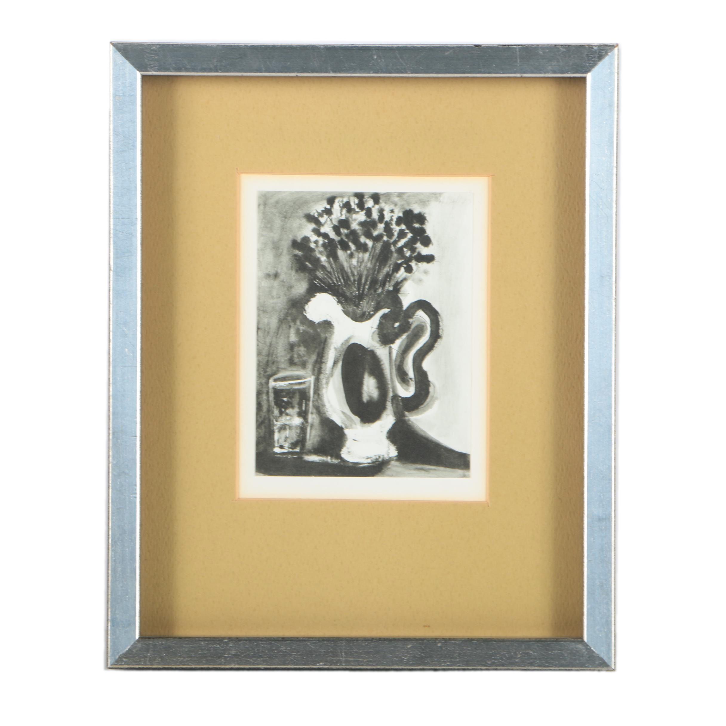 Offset Lithograph on Paper of a Vase