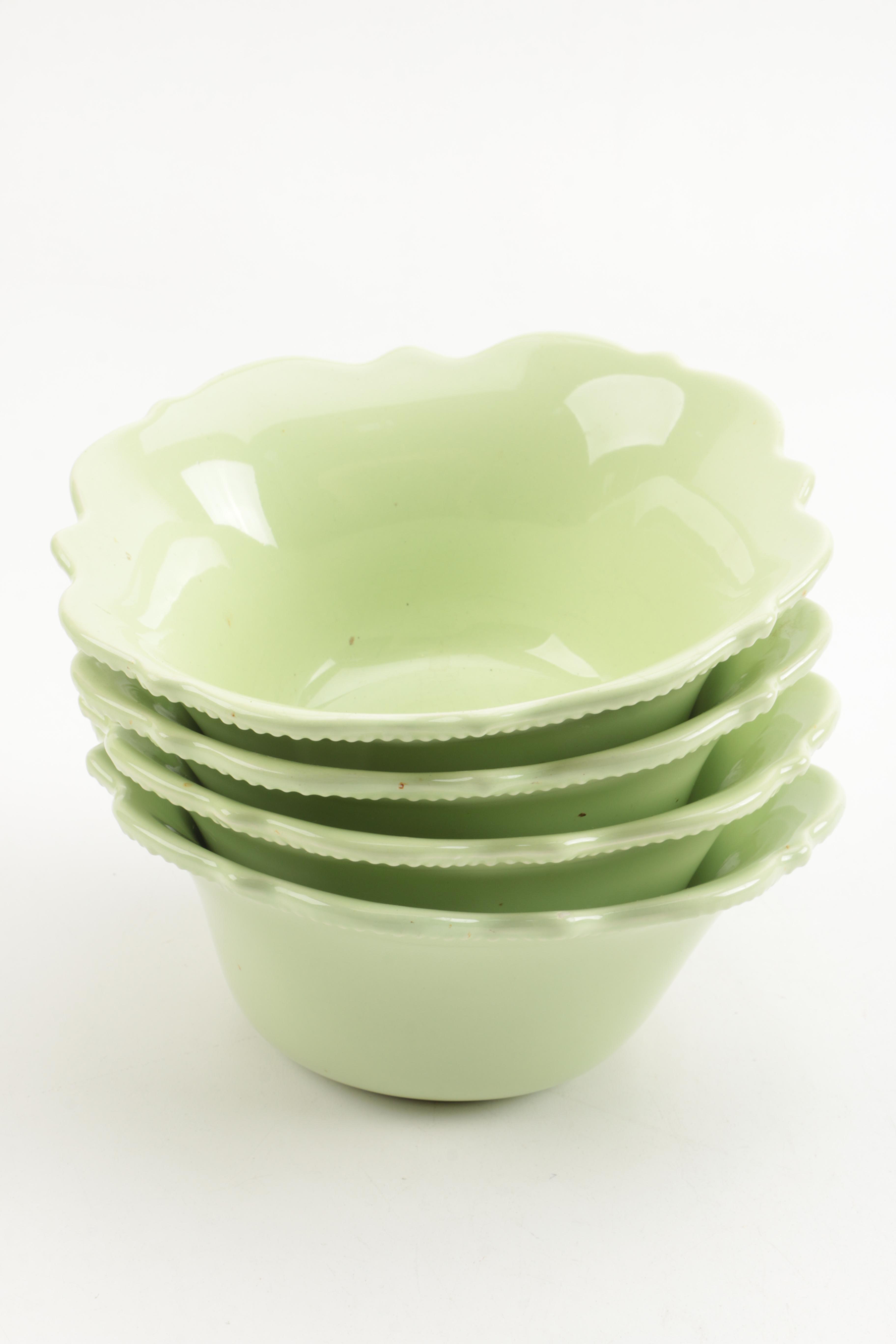 Lemon Printed Glasses and Green Bread and Butter Bowls