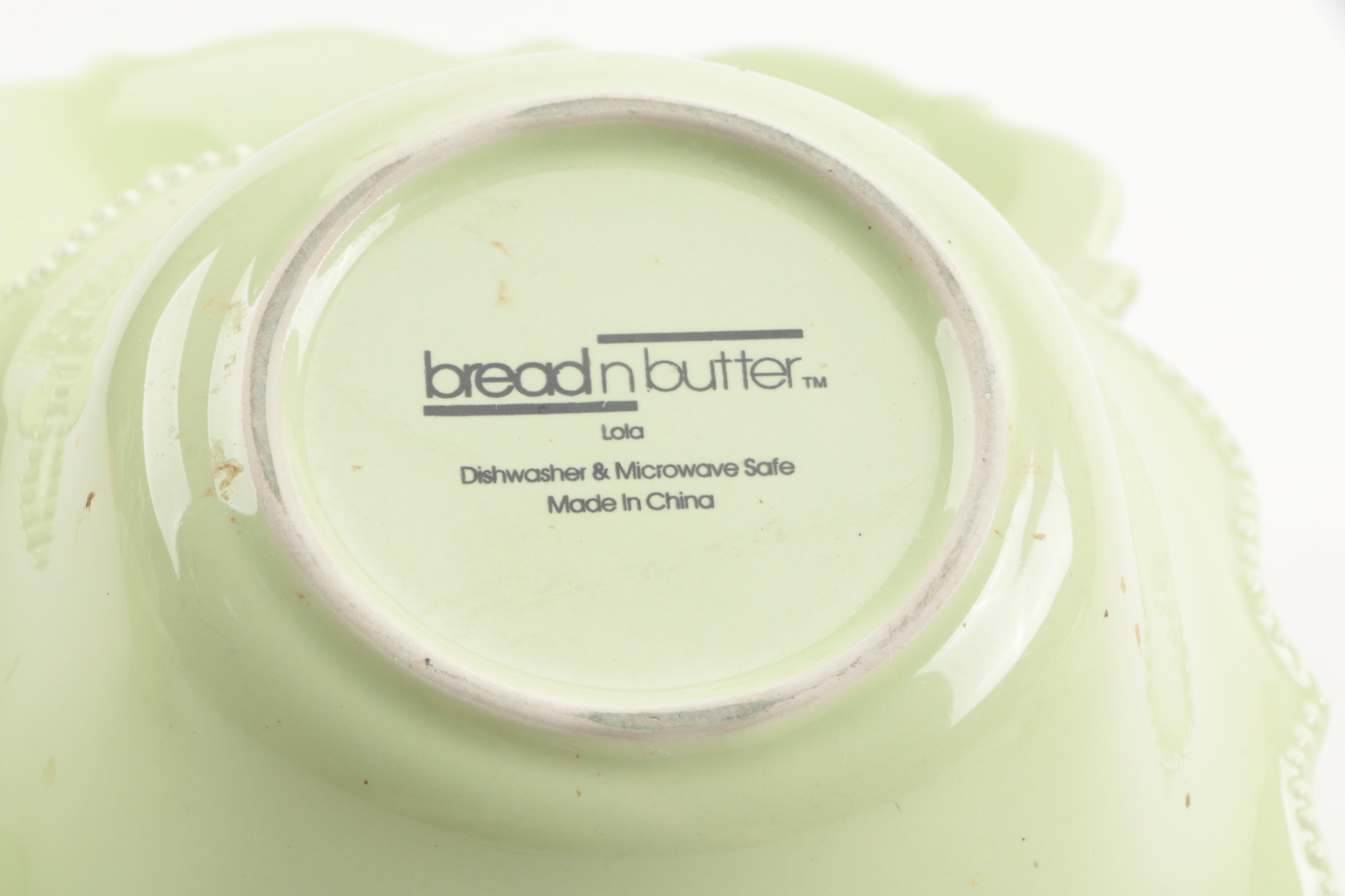 Lemon Printed Glasses and Green Bread and Butter Bowls