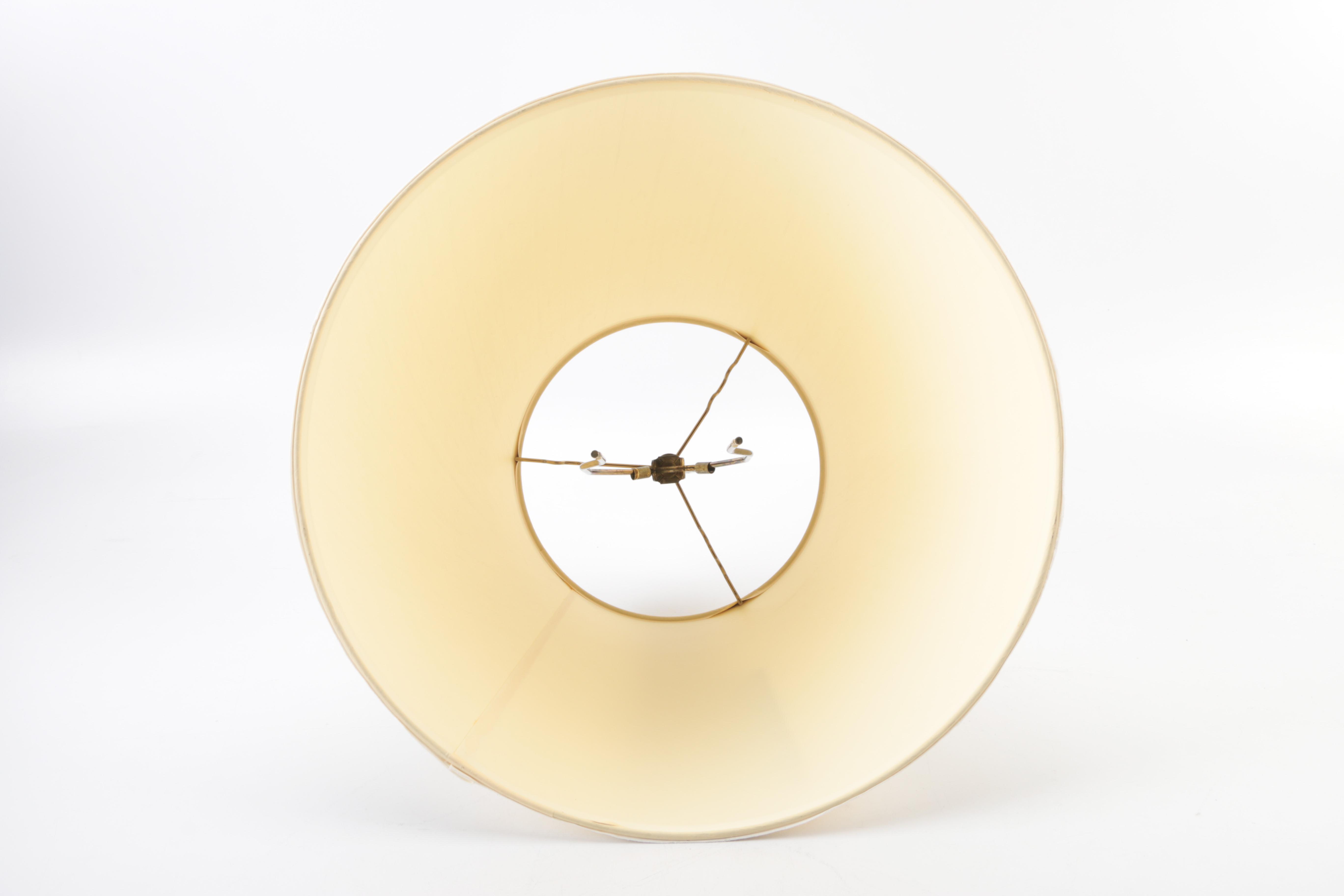 Japanese Porcelain Table Lamp with Wooden Base