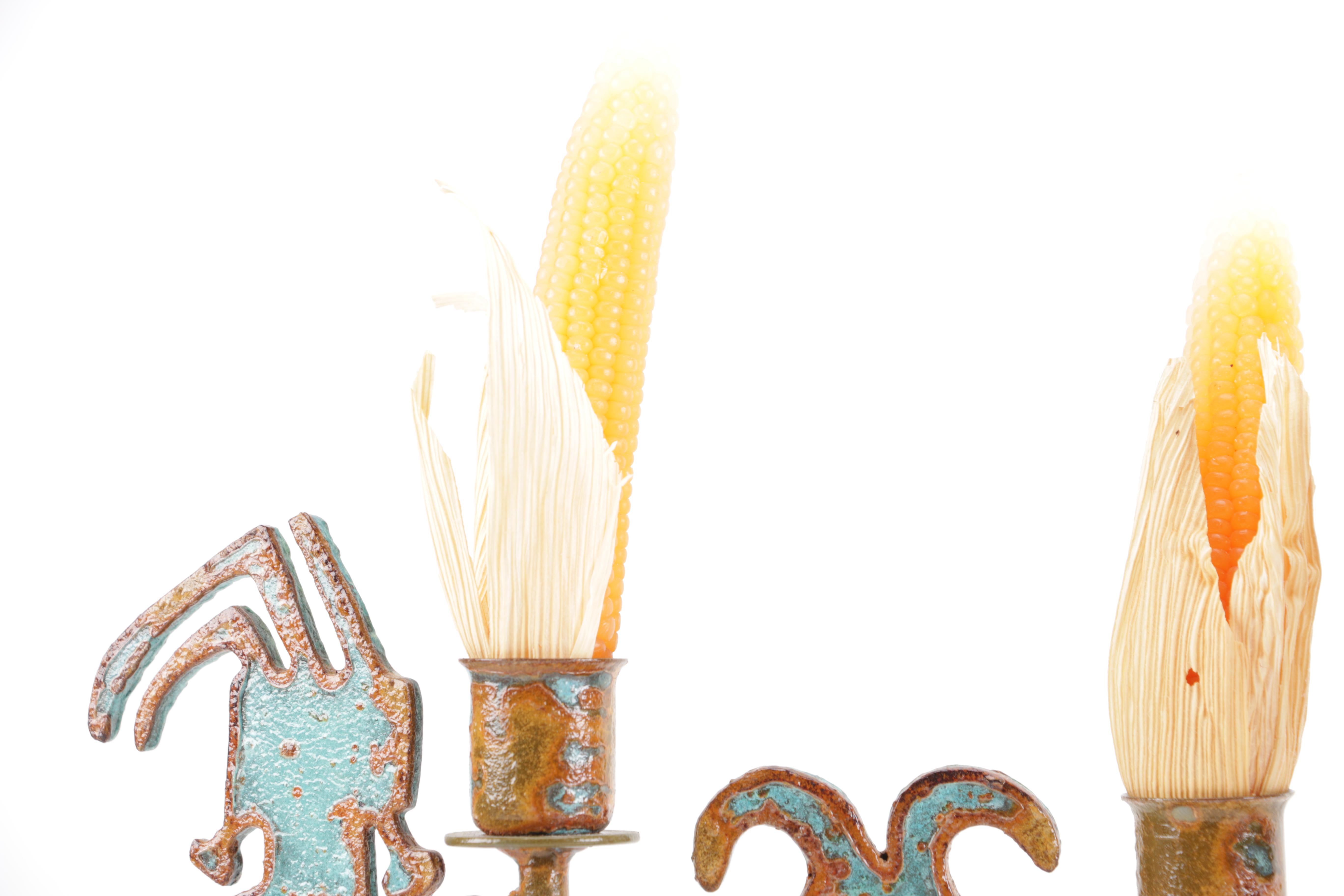 Navajo-Inspired Yei Motif Candelabrum