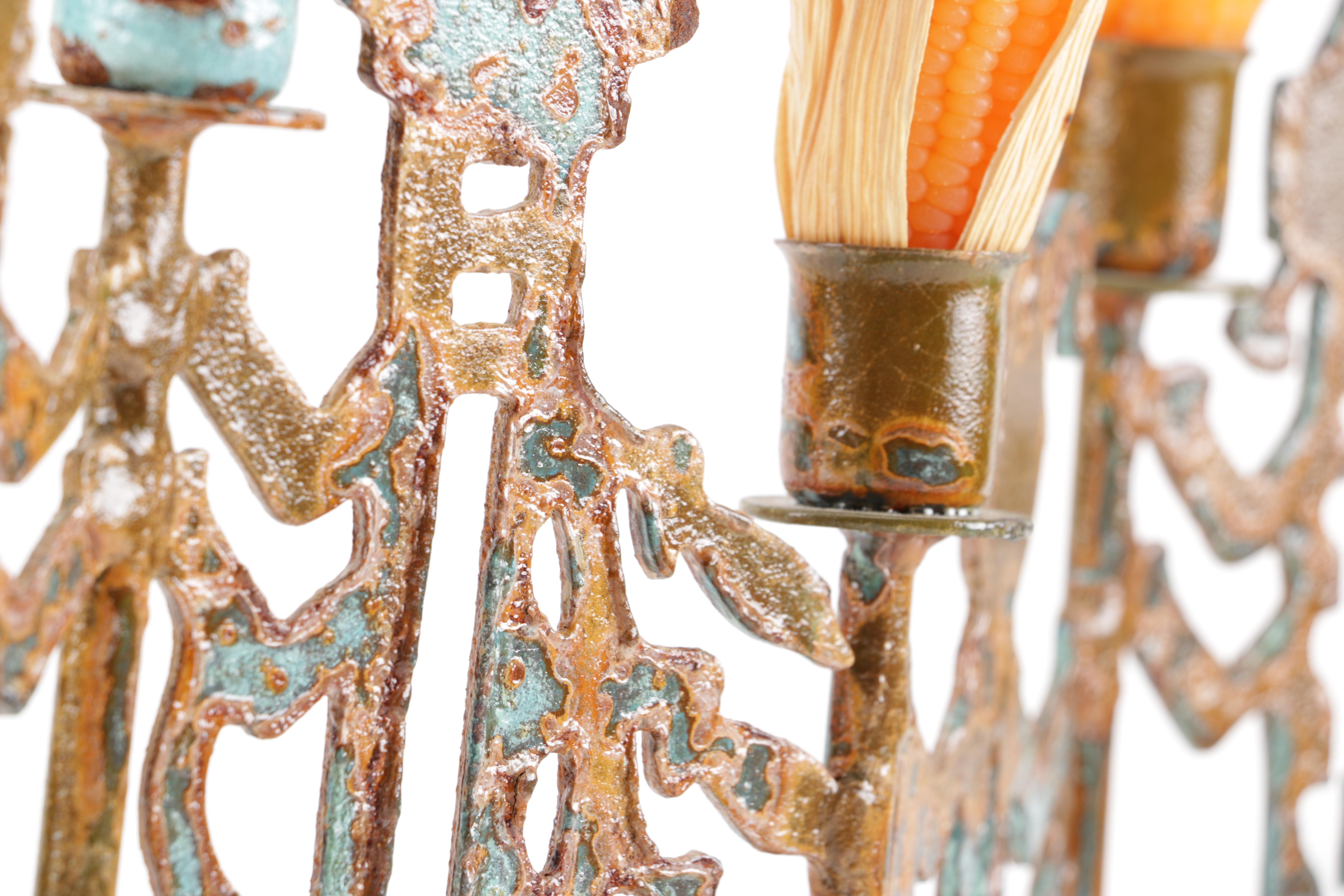 Navajo-Inspired Yei Motif Candelabrum