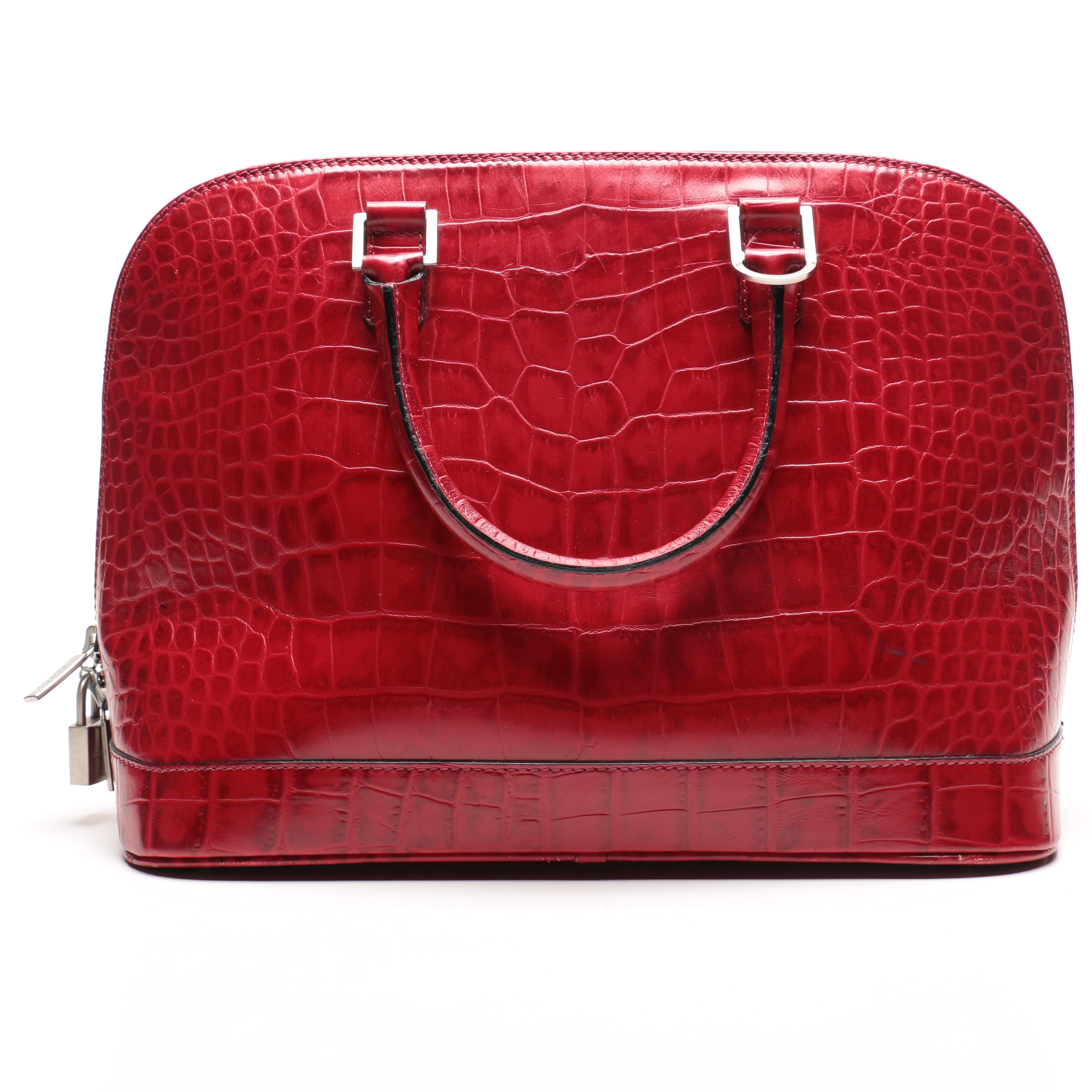 Burberry London Embossed Leather Handbag