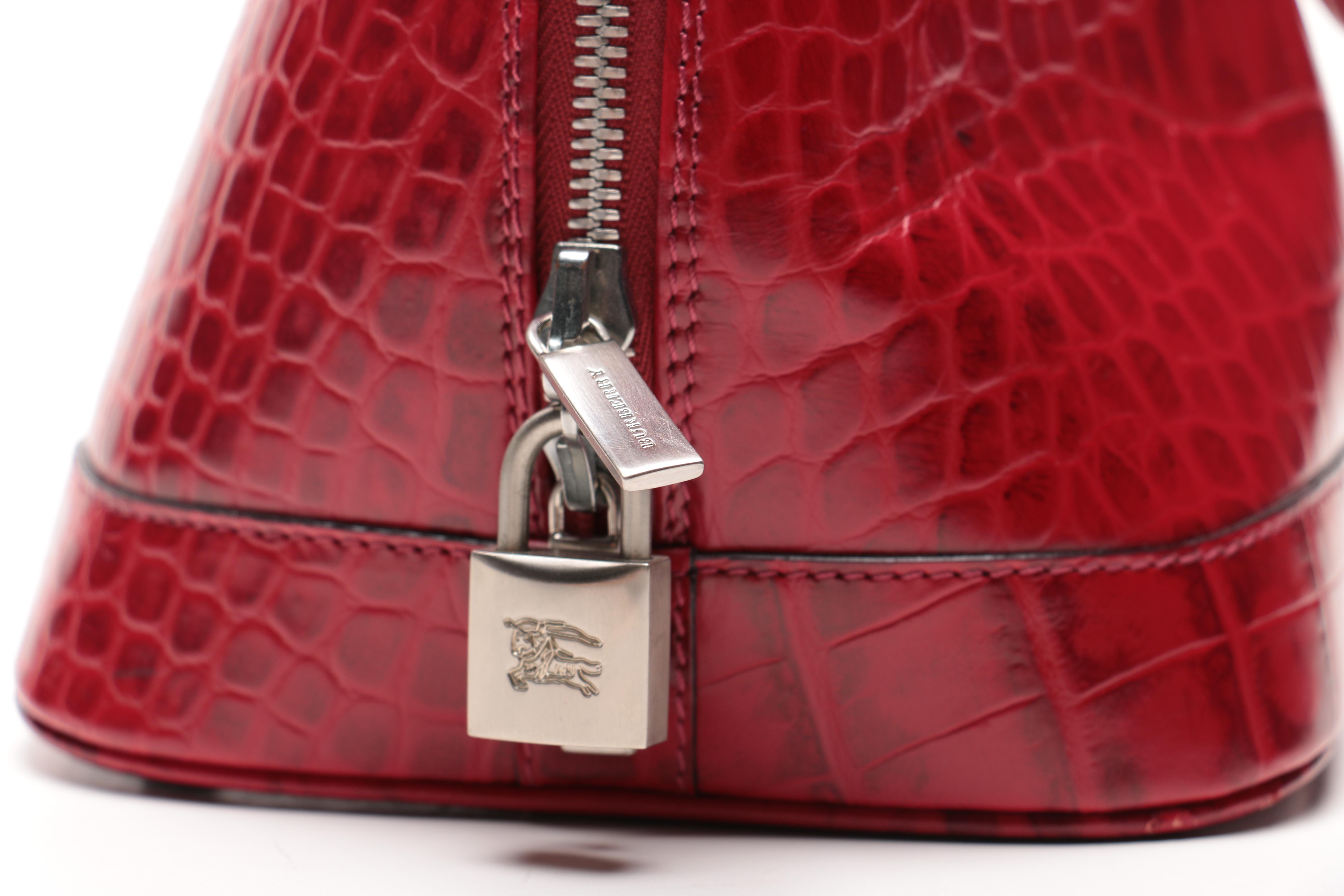 Burberry London Embossed Leather Handbag