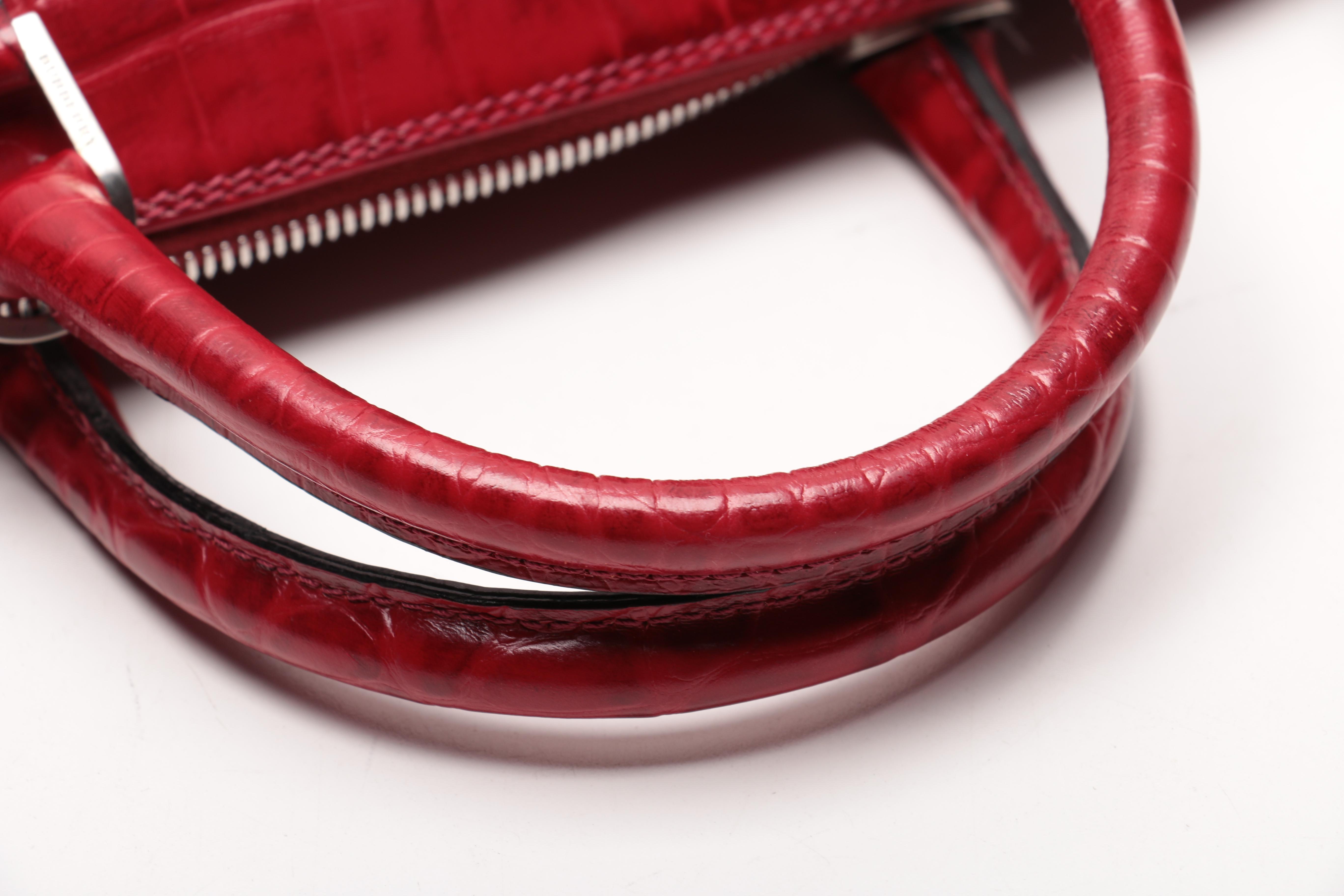 Burberry London Embossed Leather Handbag