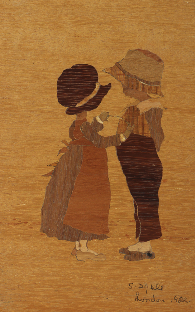 Late 20th-Century English Intarsia "Half the Fun of Having..."