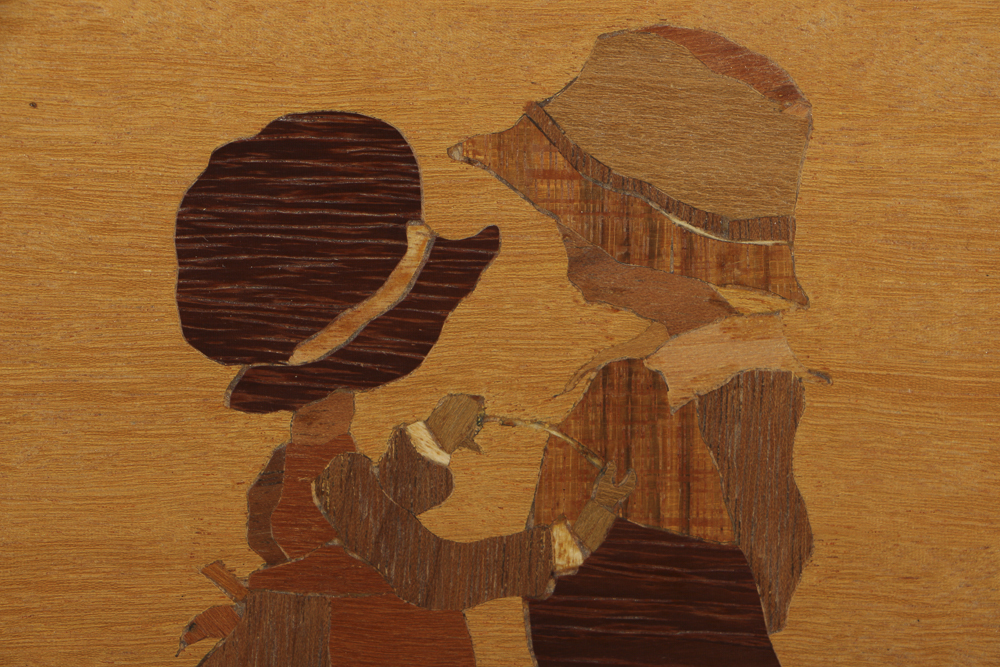 Late 20th-Century English Intarsia "Half the Fun of Having..."