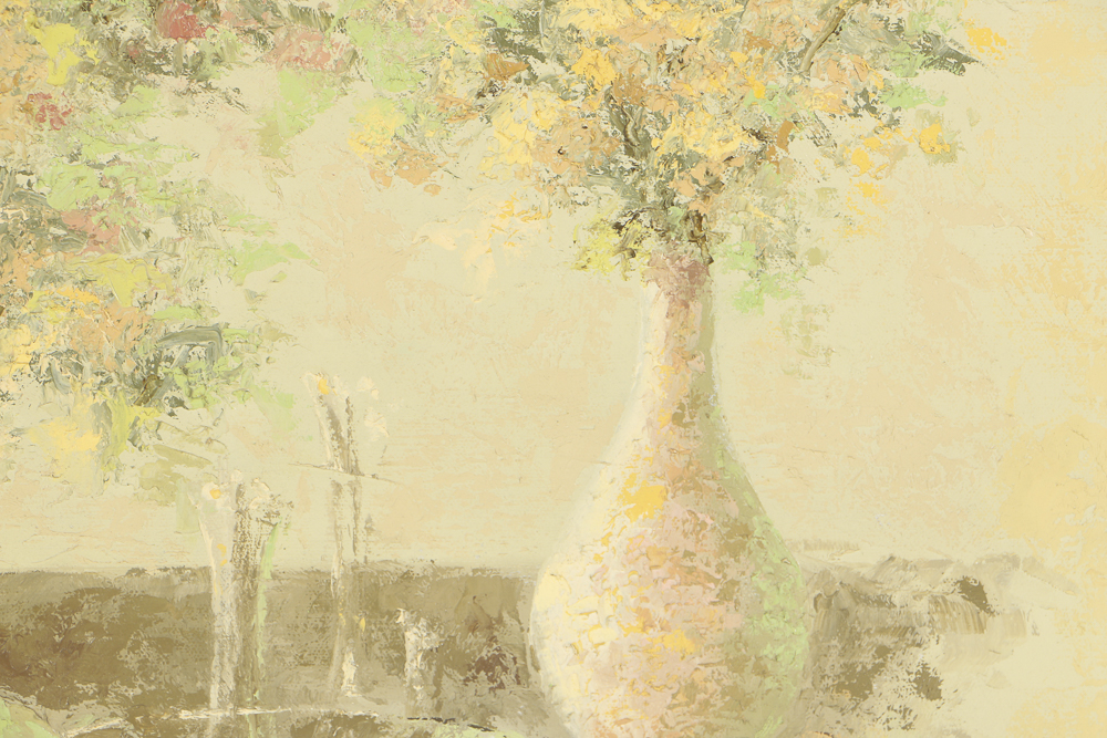 Peter Schofield Oil Painting on Canvas "Floral and Fruit Still Life"