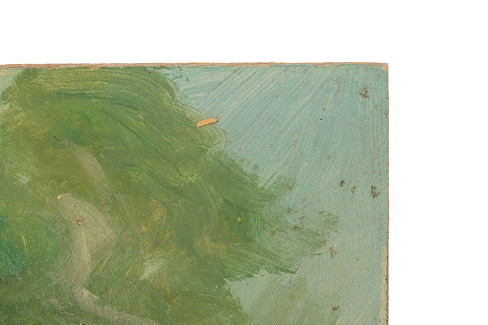 Oil Painting on Composite Panel of Garden Genre Scene