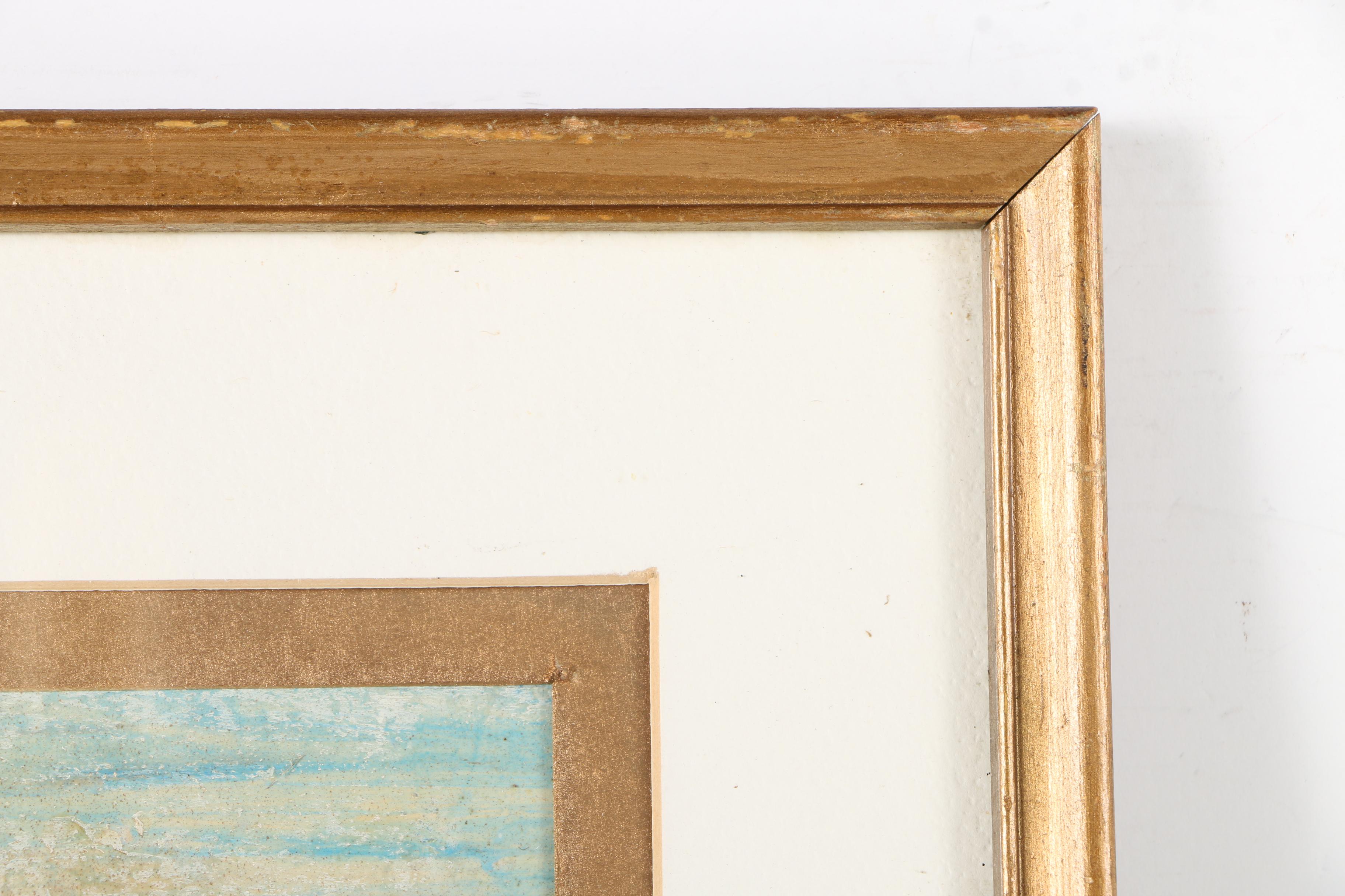 William H. Clarke Pastel Drawing of Yacht Capt. Stacy IV"