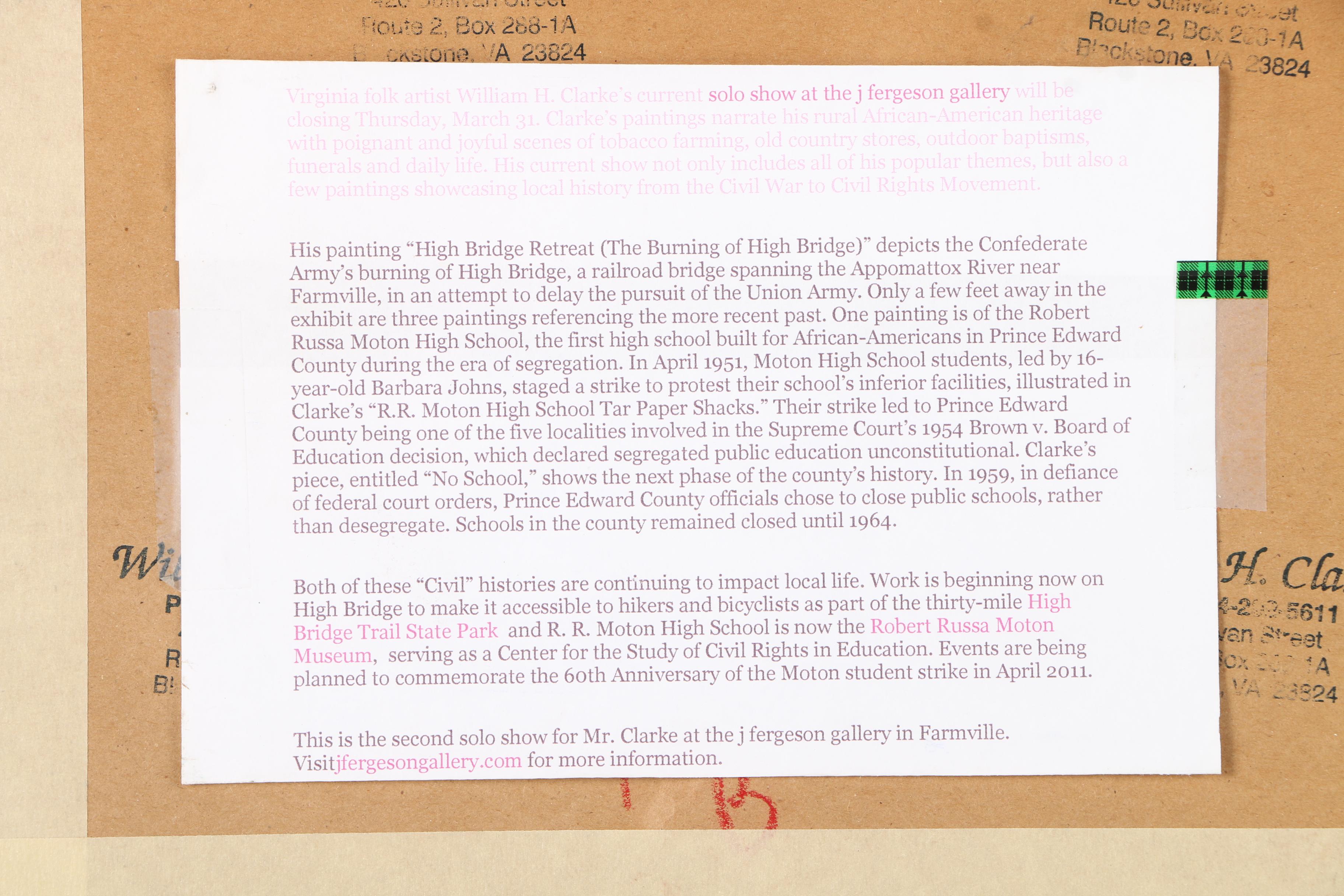 William H. Clarke Pastel Drawing of Yacht Capt. Stacy IV"