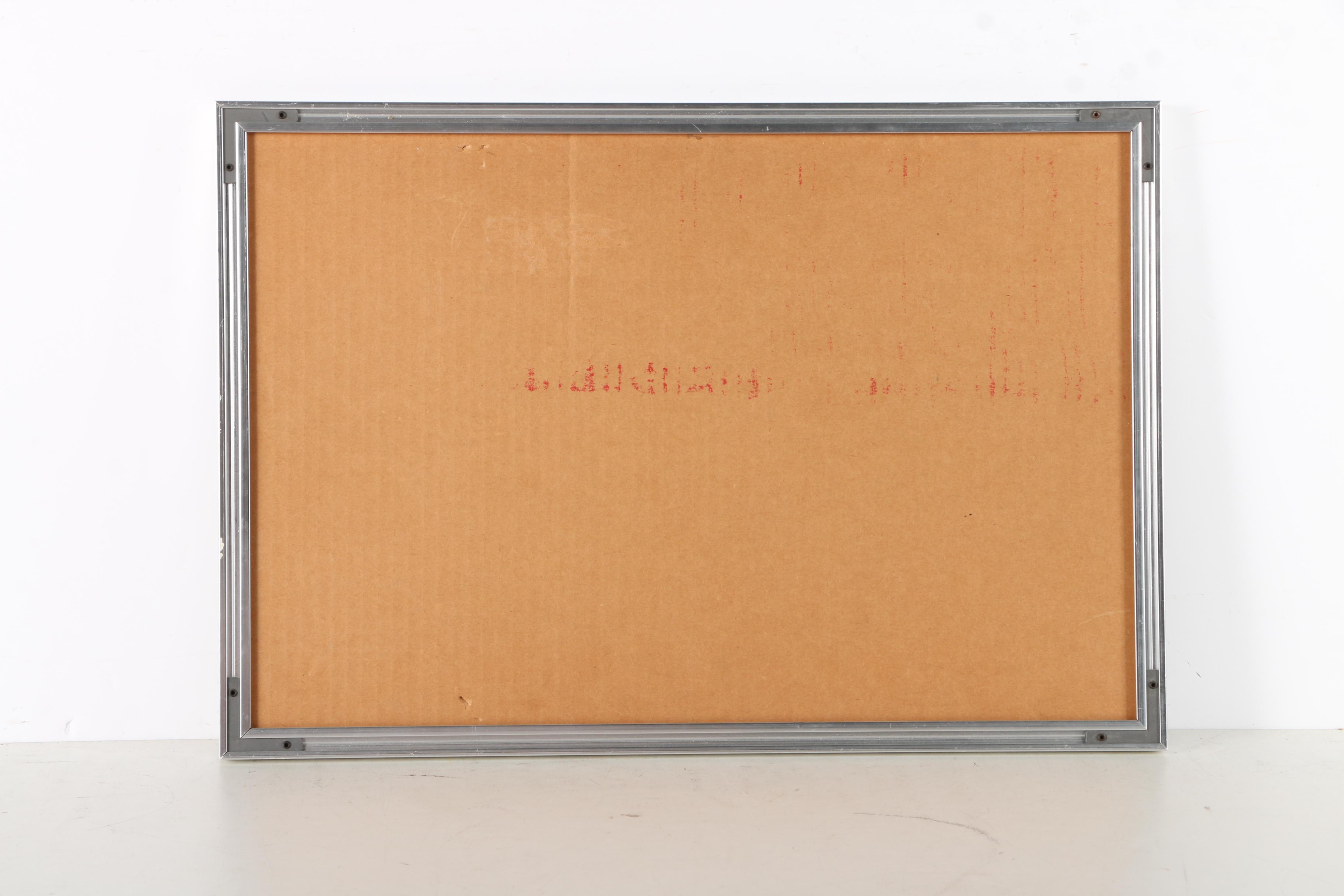 Engraving on Paper of Figure With Fan