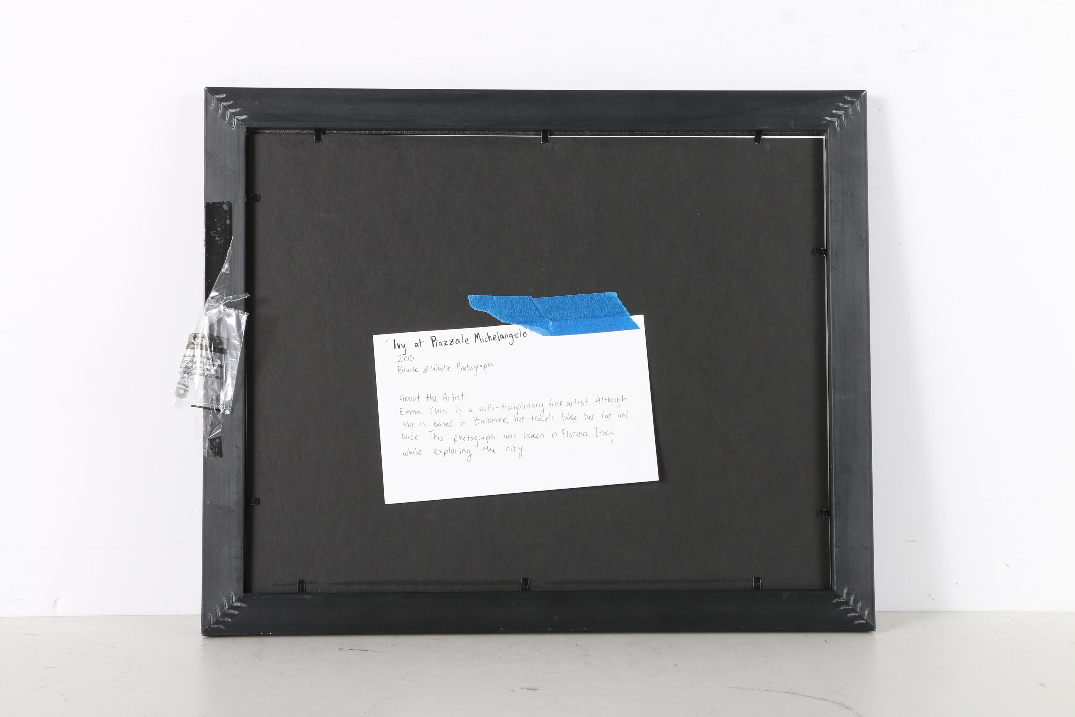 Emma Chin Digital Print of a Black and White Photograph "Ivy at Piazzale Michelangelo"