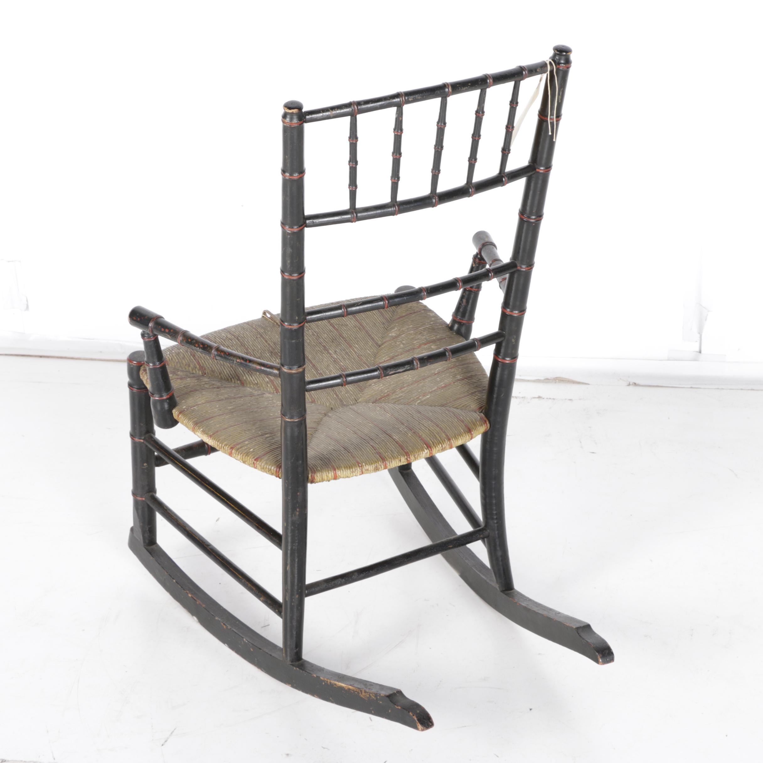 Wooden Hand-Painted Rocking Chair