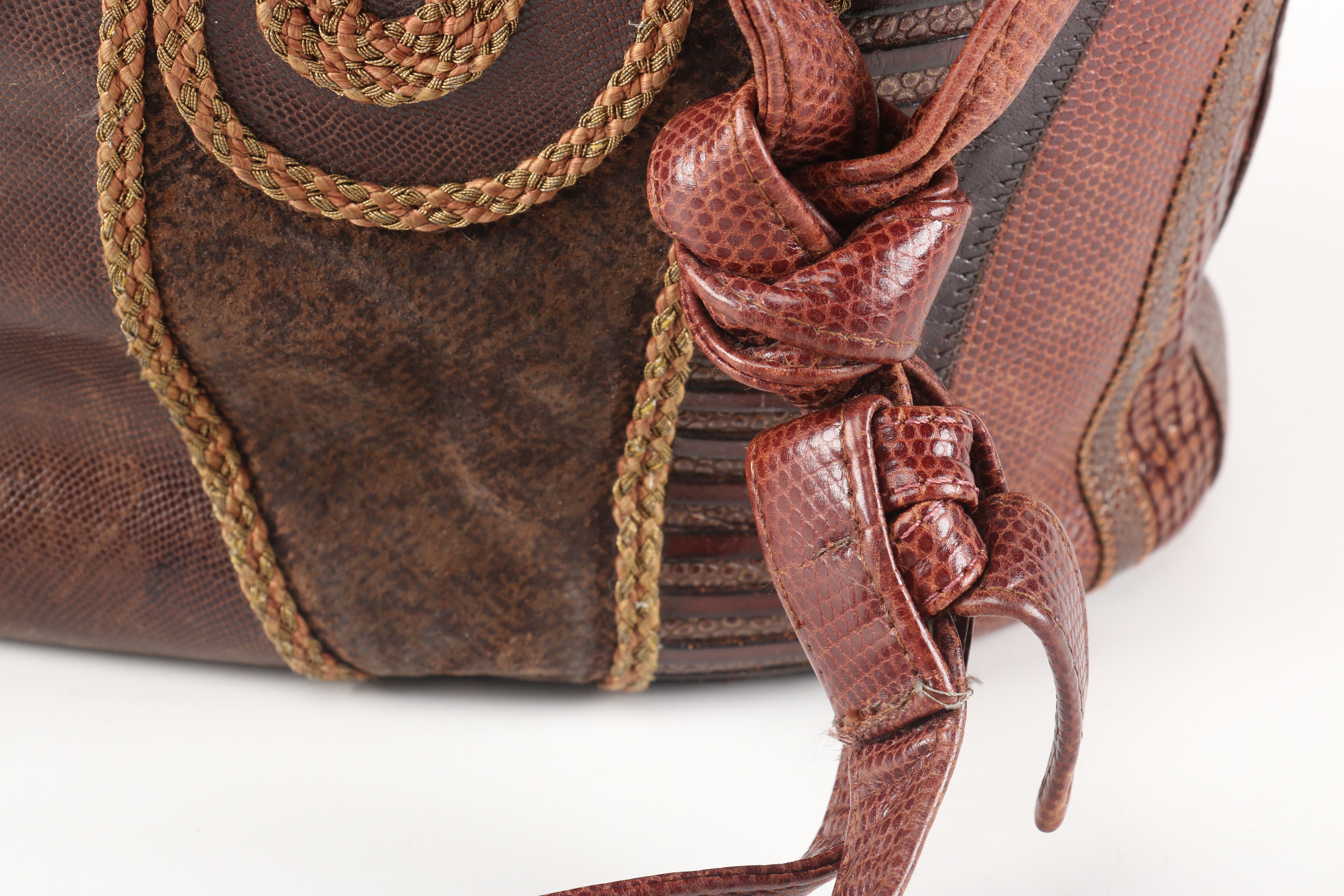 Sharif Embossed Leather Shoulder Bag