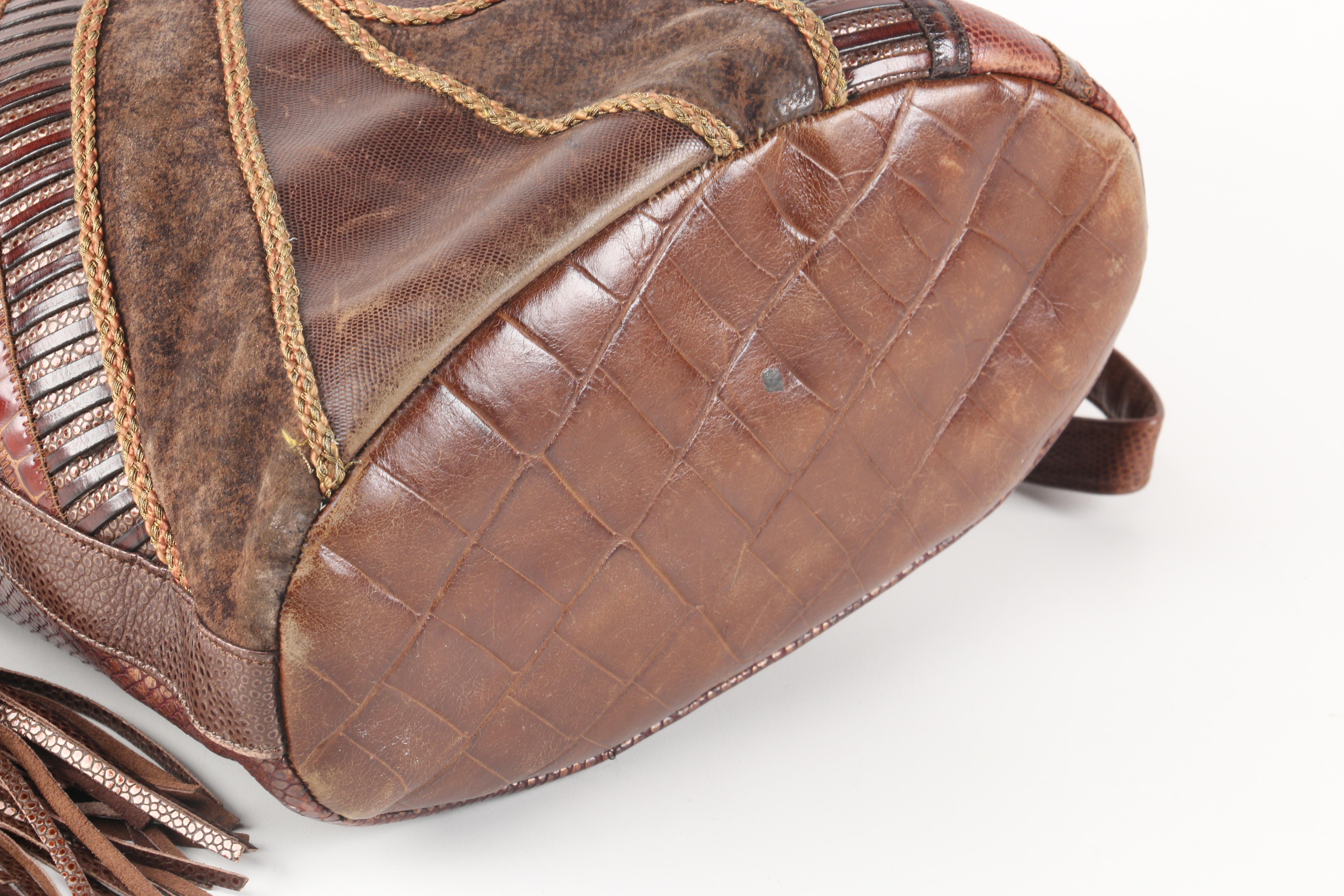 Sharif Embossed Leather Shoulder Bag