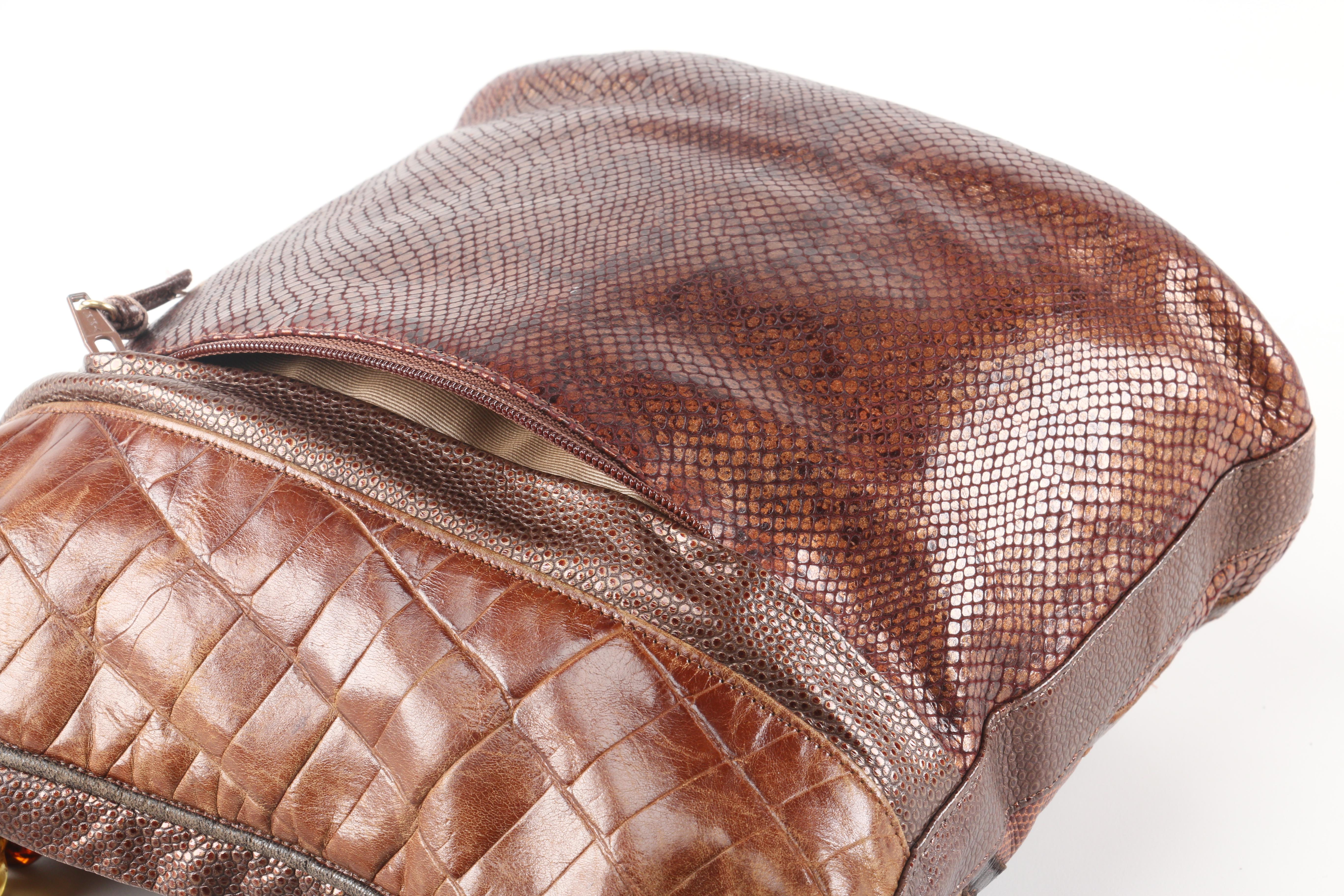 Sharif Embossed Leather Shoulder Bag