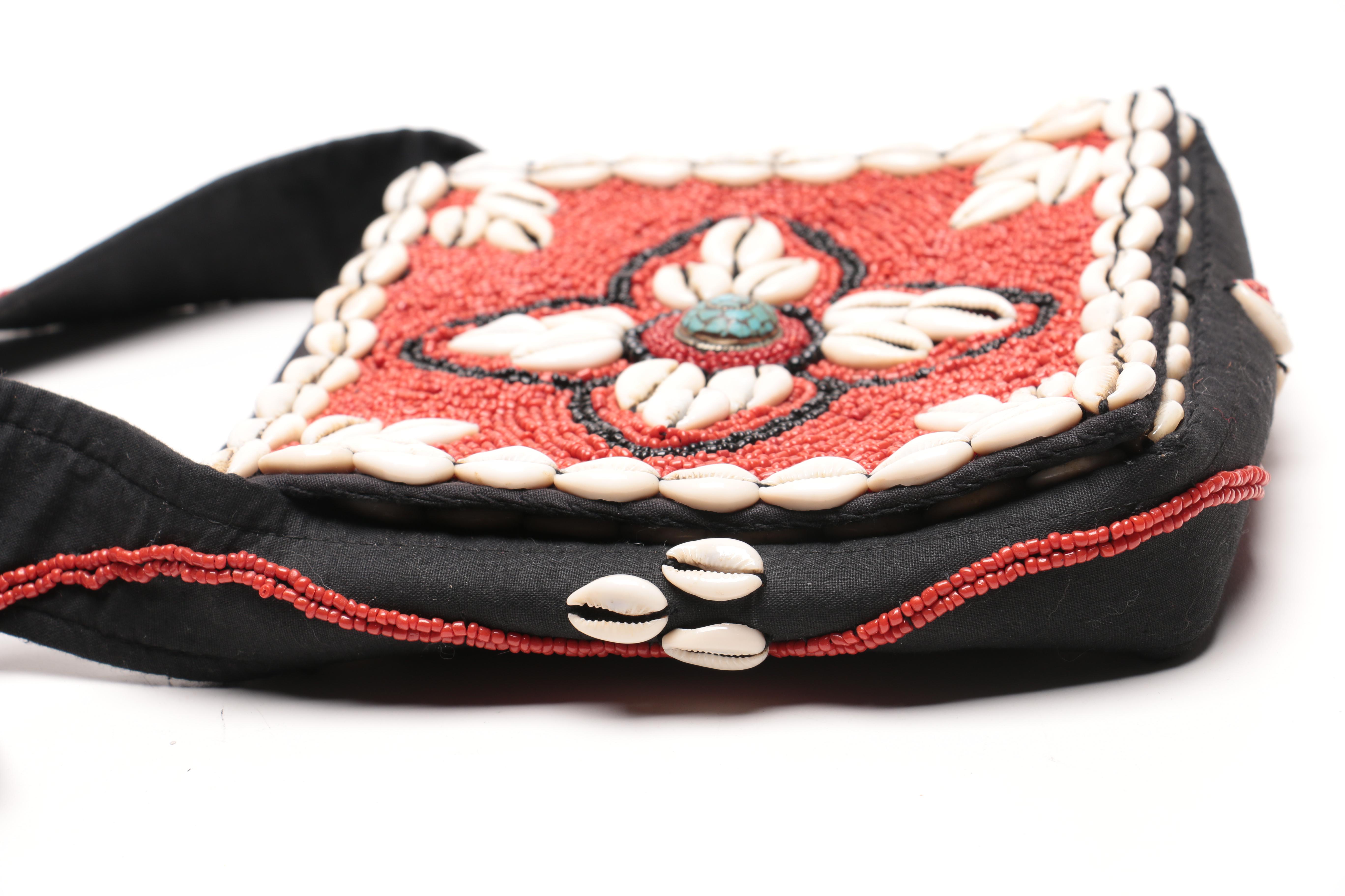 Nepalese Beaded Bag With Cowrie Shells