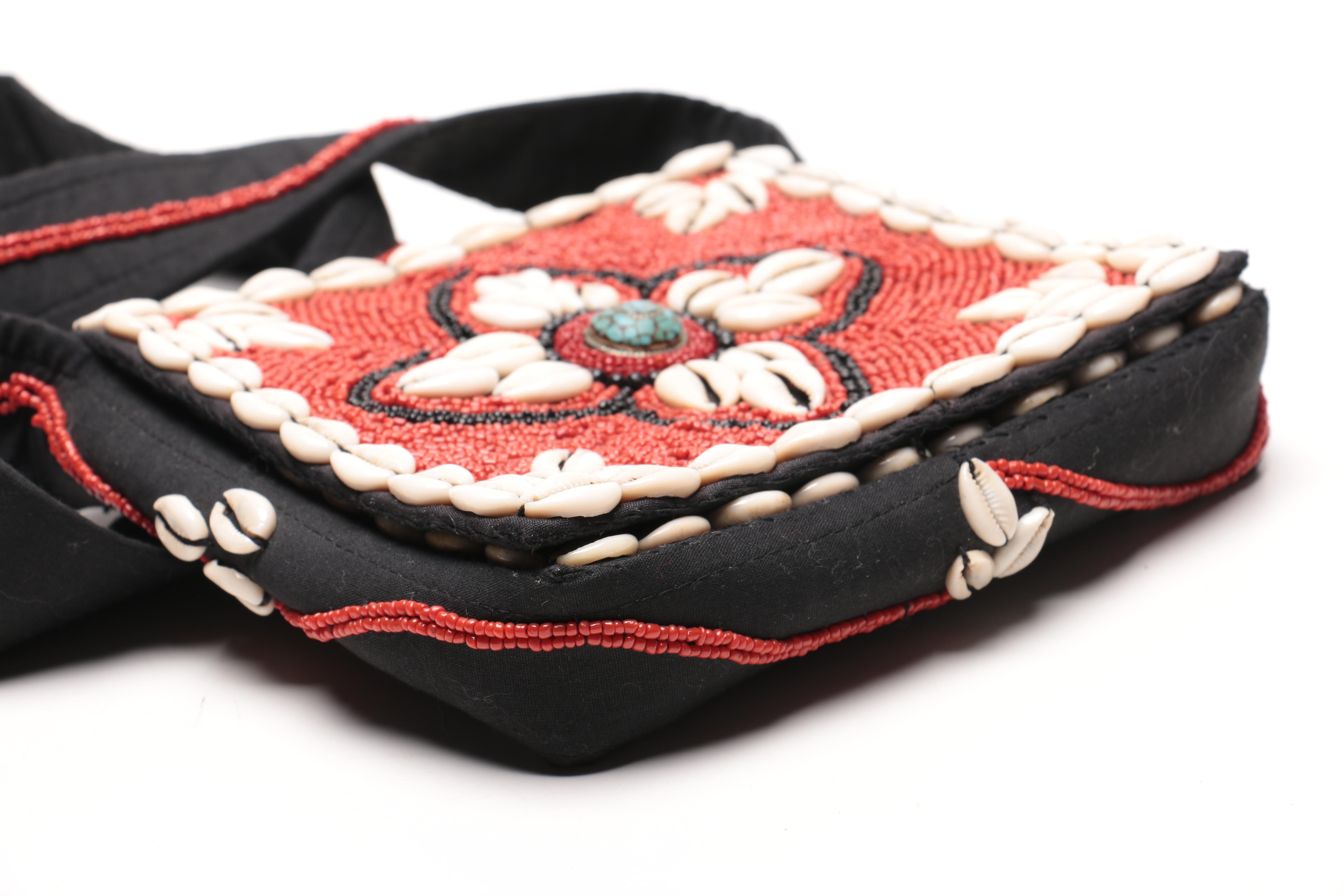 Nepalese Beaded Bag With Cowrie Shells