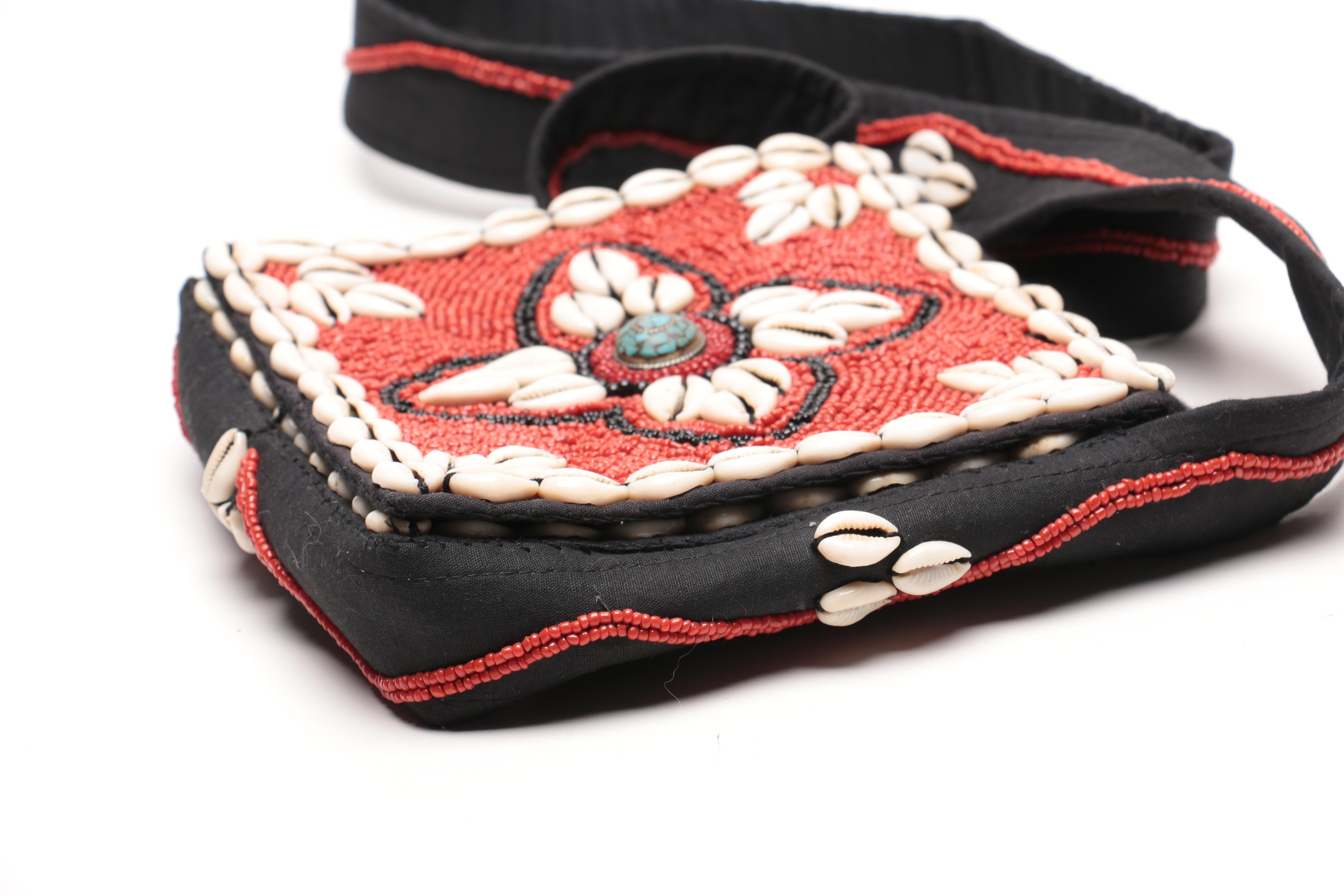 Nepalese Beaded Bag With Cowrie Shells