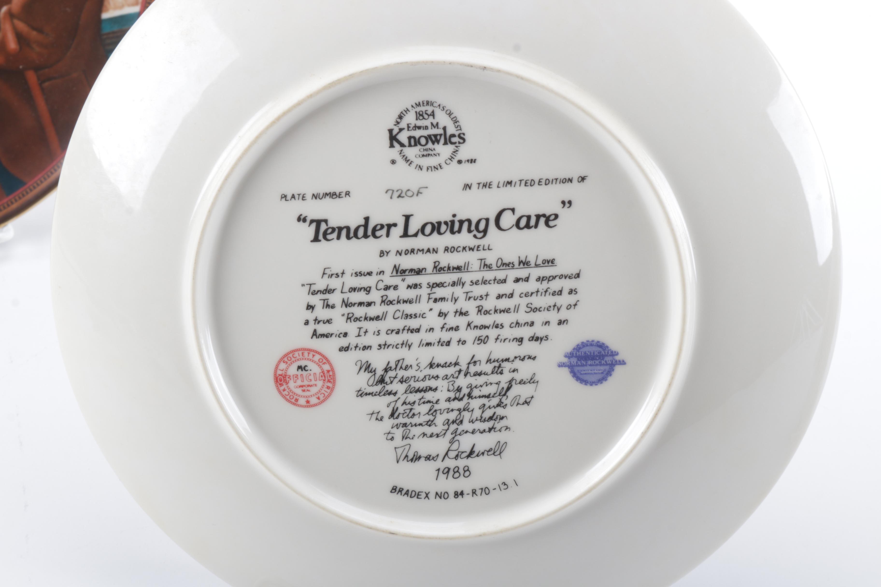 Knowles Collectors Edition Norman Rockwell Decor Plates