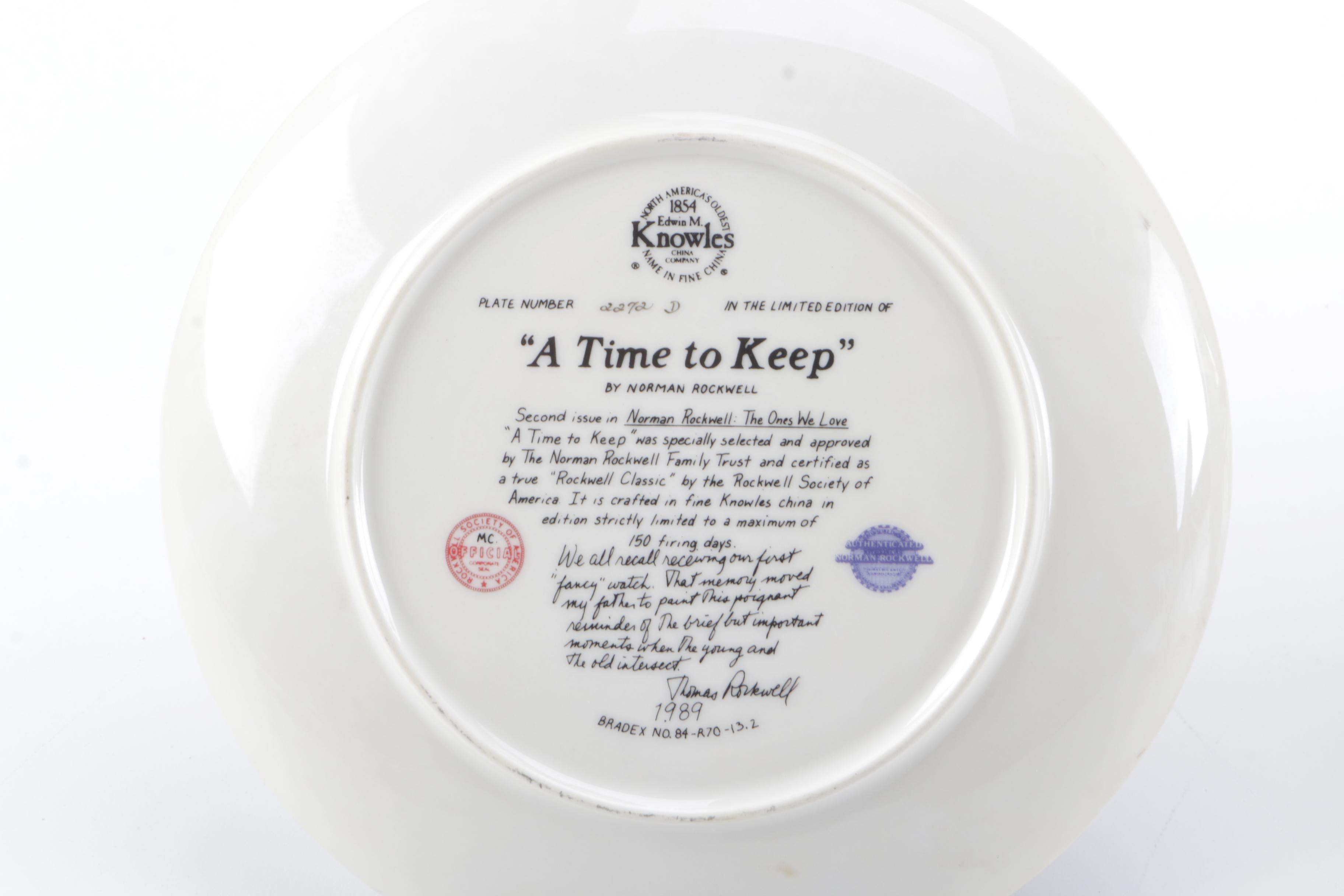 Knowles Collectors Edition Norman Rockwell Decor Plates