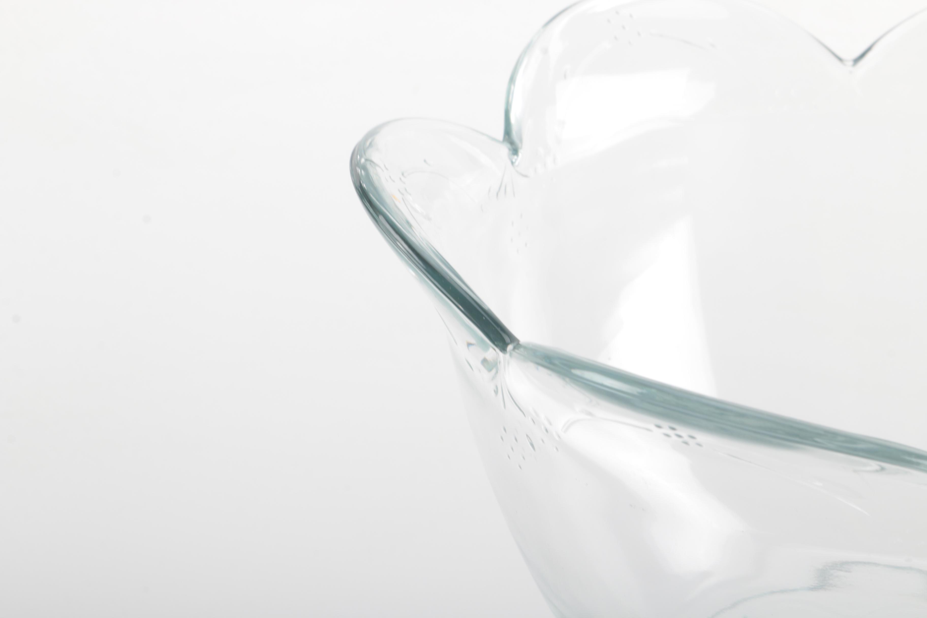 Glass Compote Bowl With Pfaltzgraff Plate and Knife