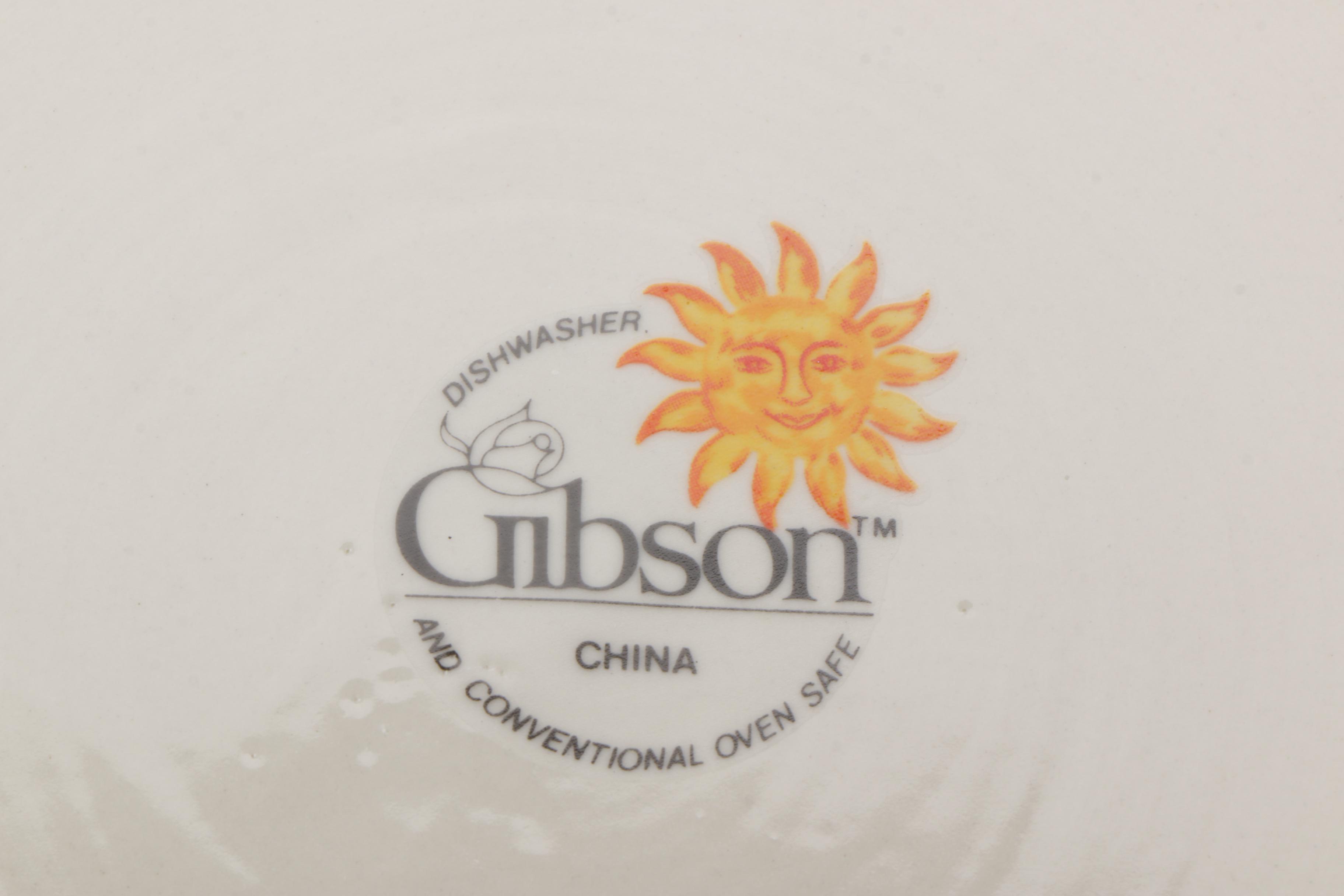 Sun-Themed Tableware by Gibson and Two Mugs
