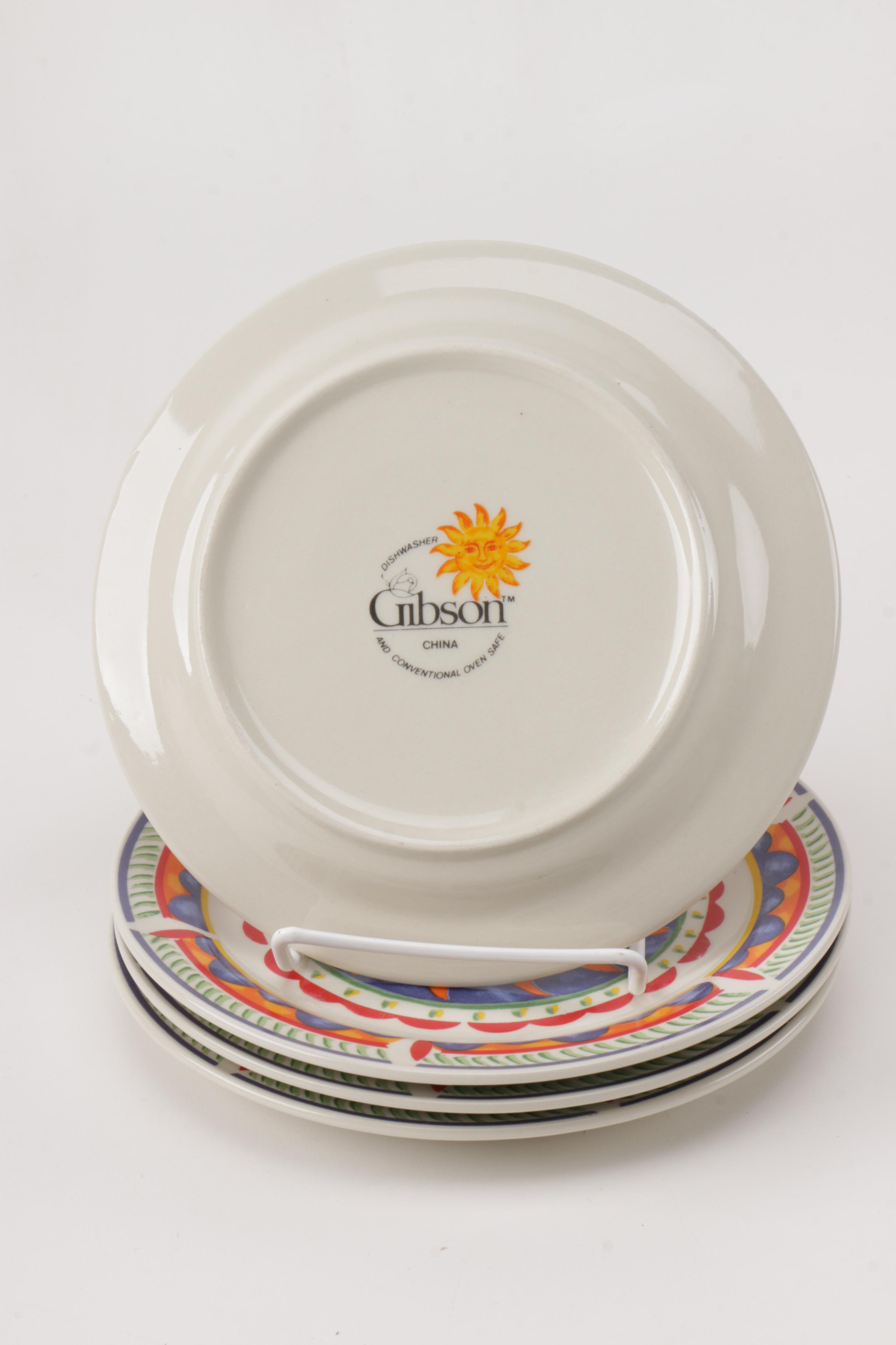 Sun-Themed Tableware by Gibson and Two Mugs