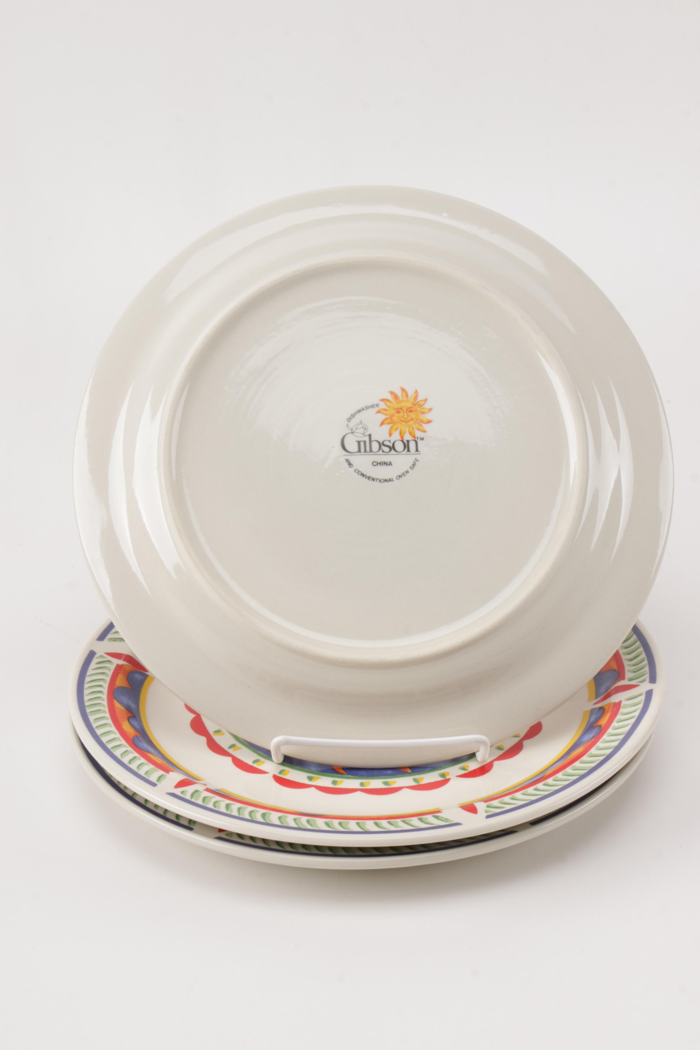 Sun-Themed Tableware by Gibson and Two Mugs
