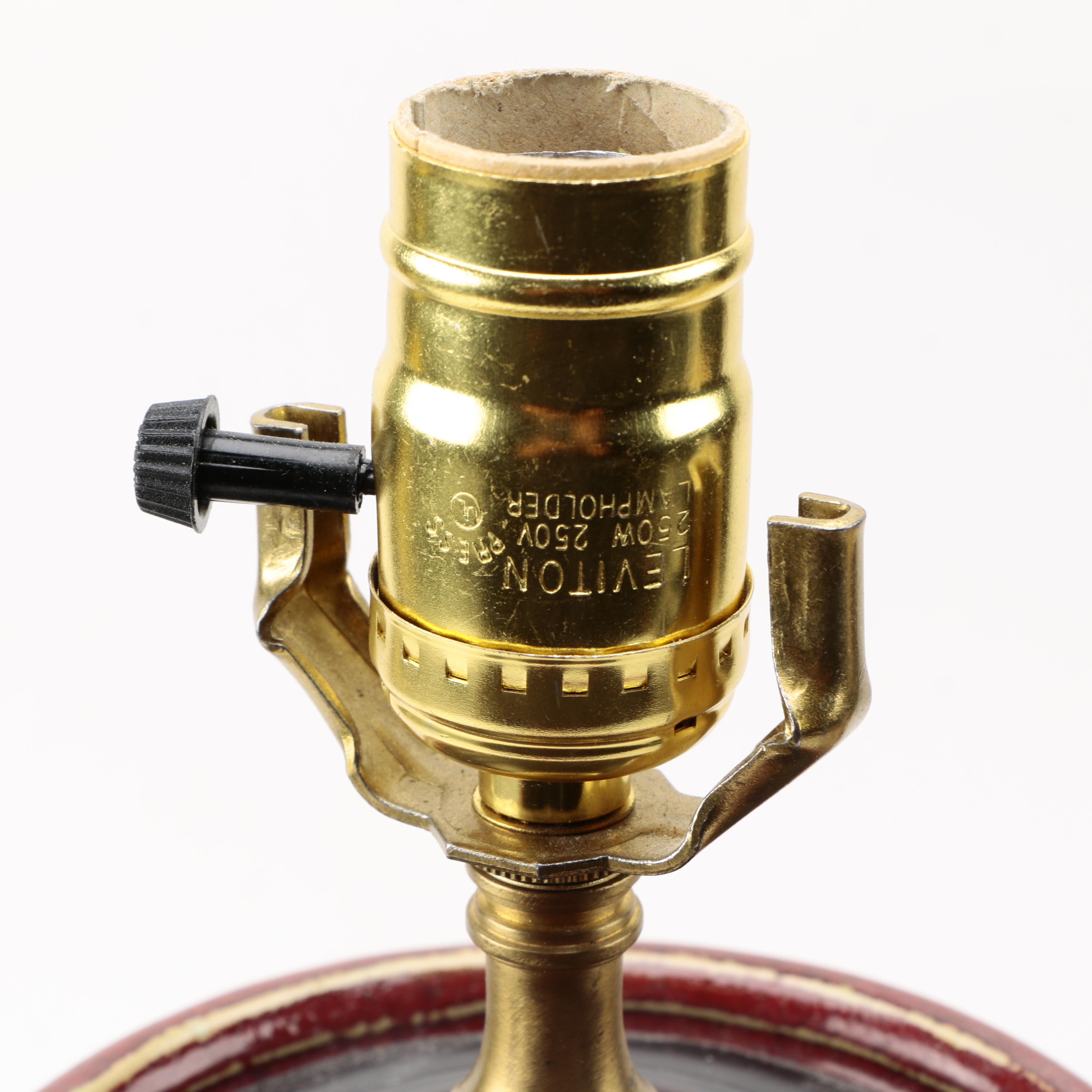 Maroon Lamp and Pleated White Shade