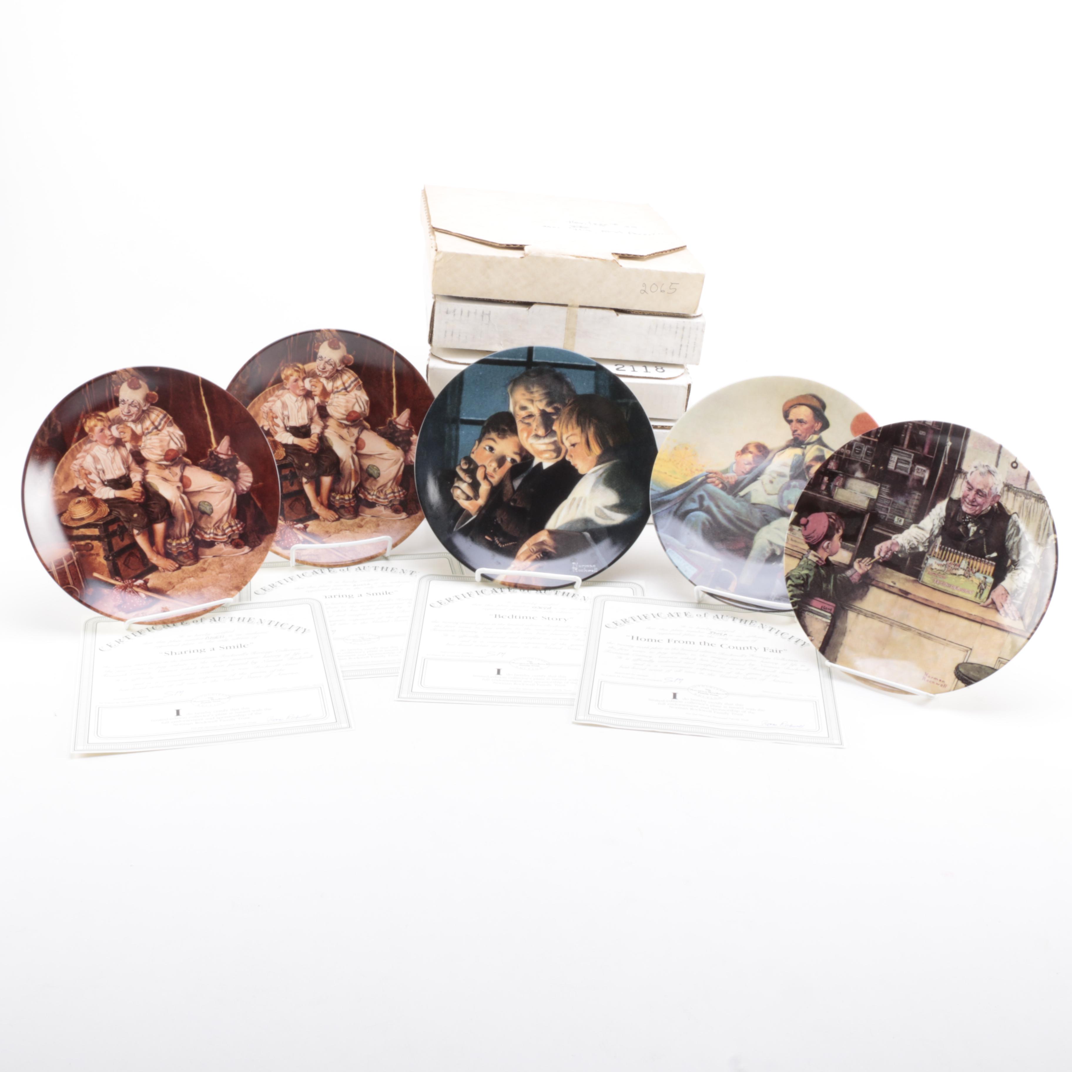Norman Rockwell Decorative Ceramic Plates by Knowles