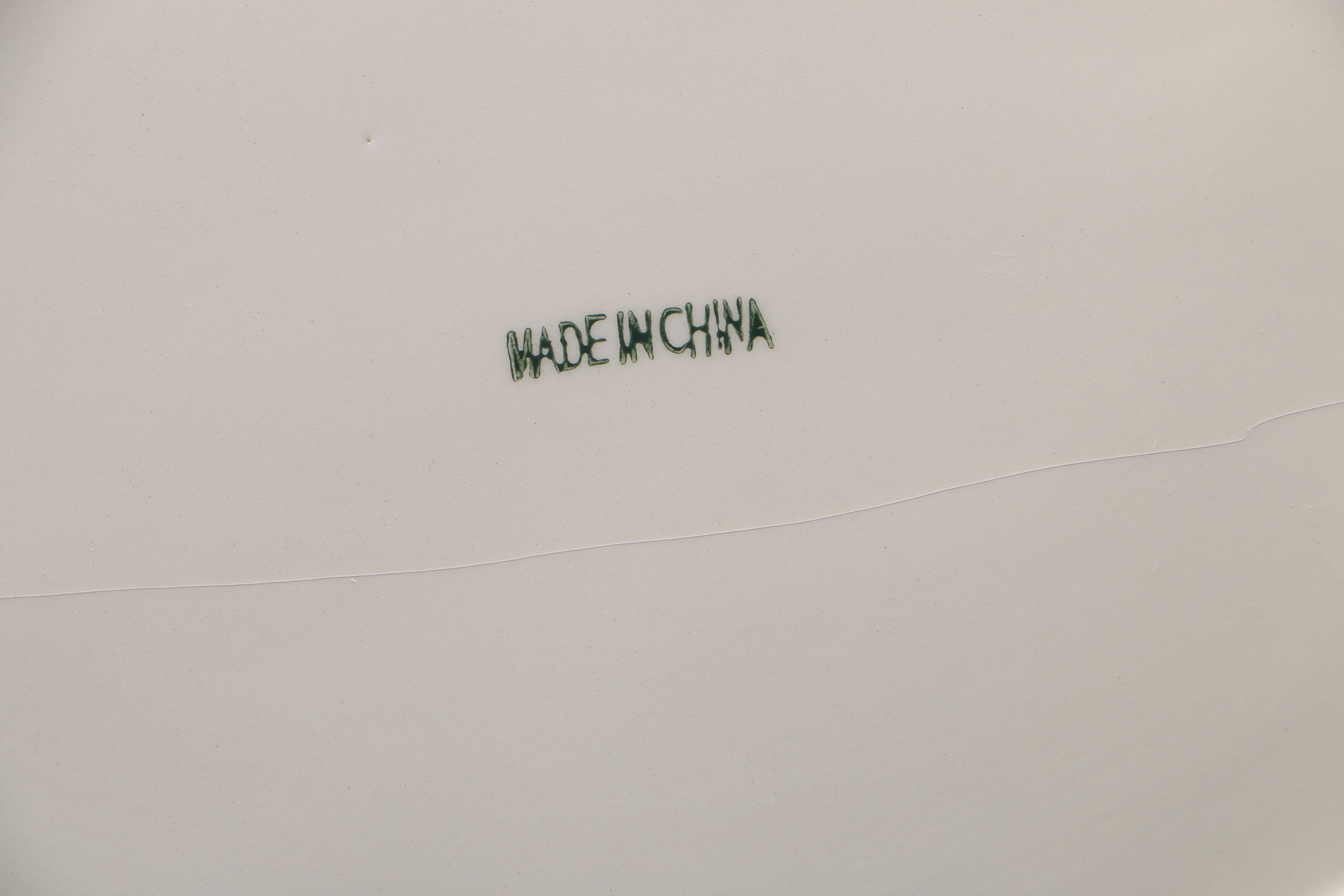 Ceramic Serving Bowl with Fruit Print