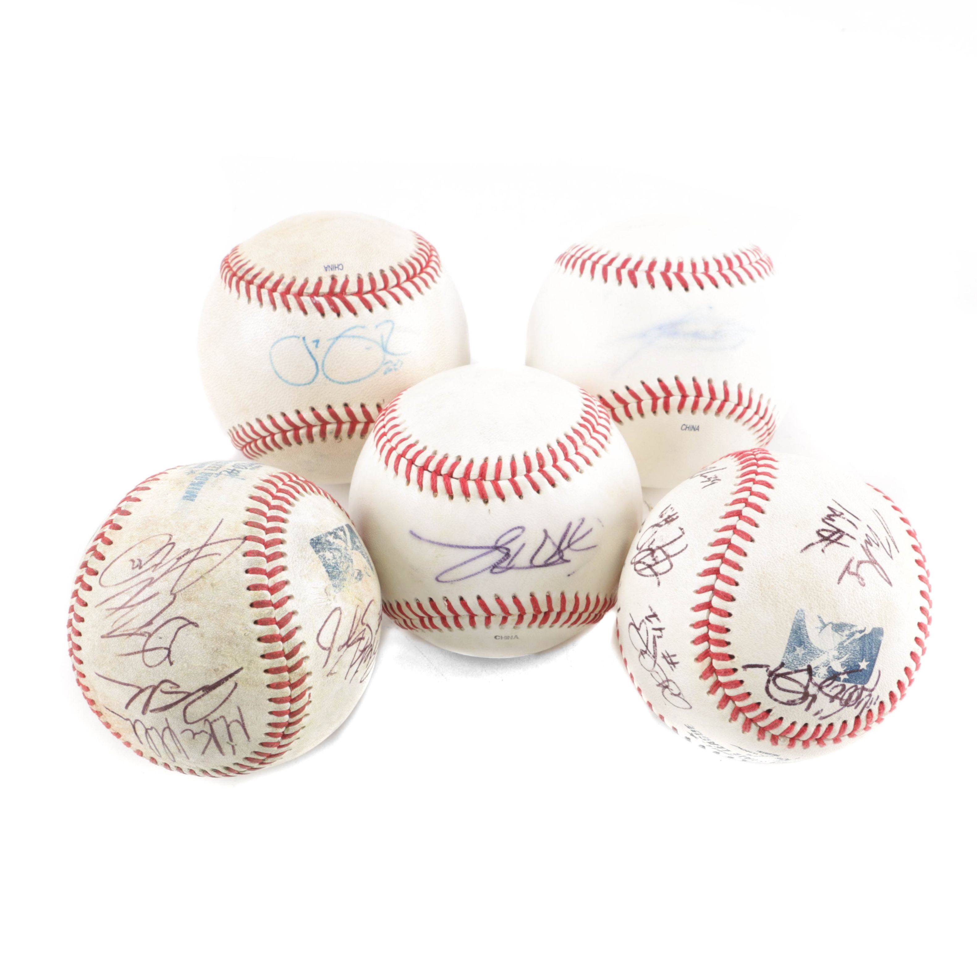 Five Minor League Signed Baseballs