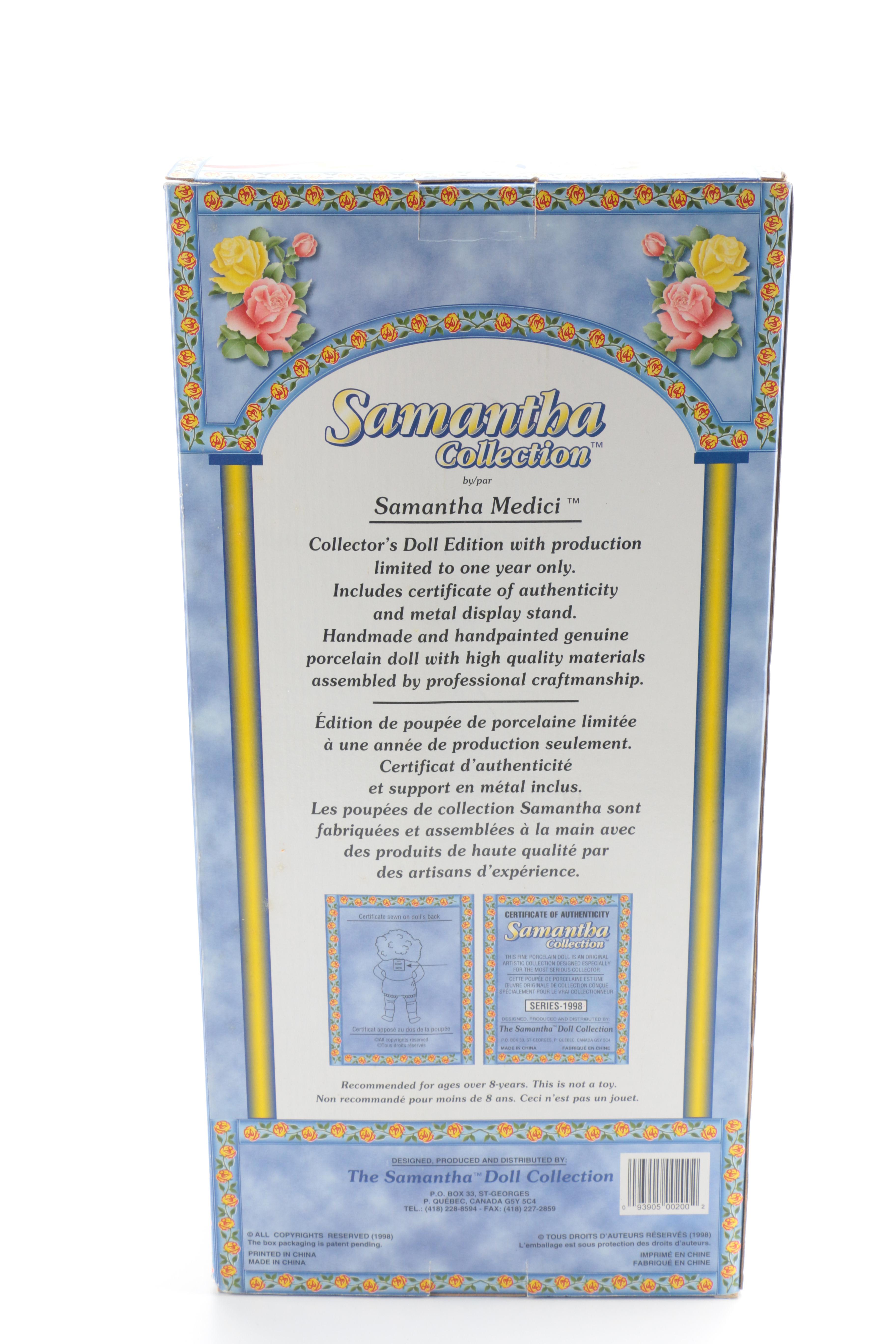 Collectible Porcelain Samantha Collection Doll