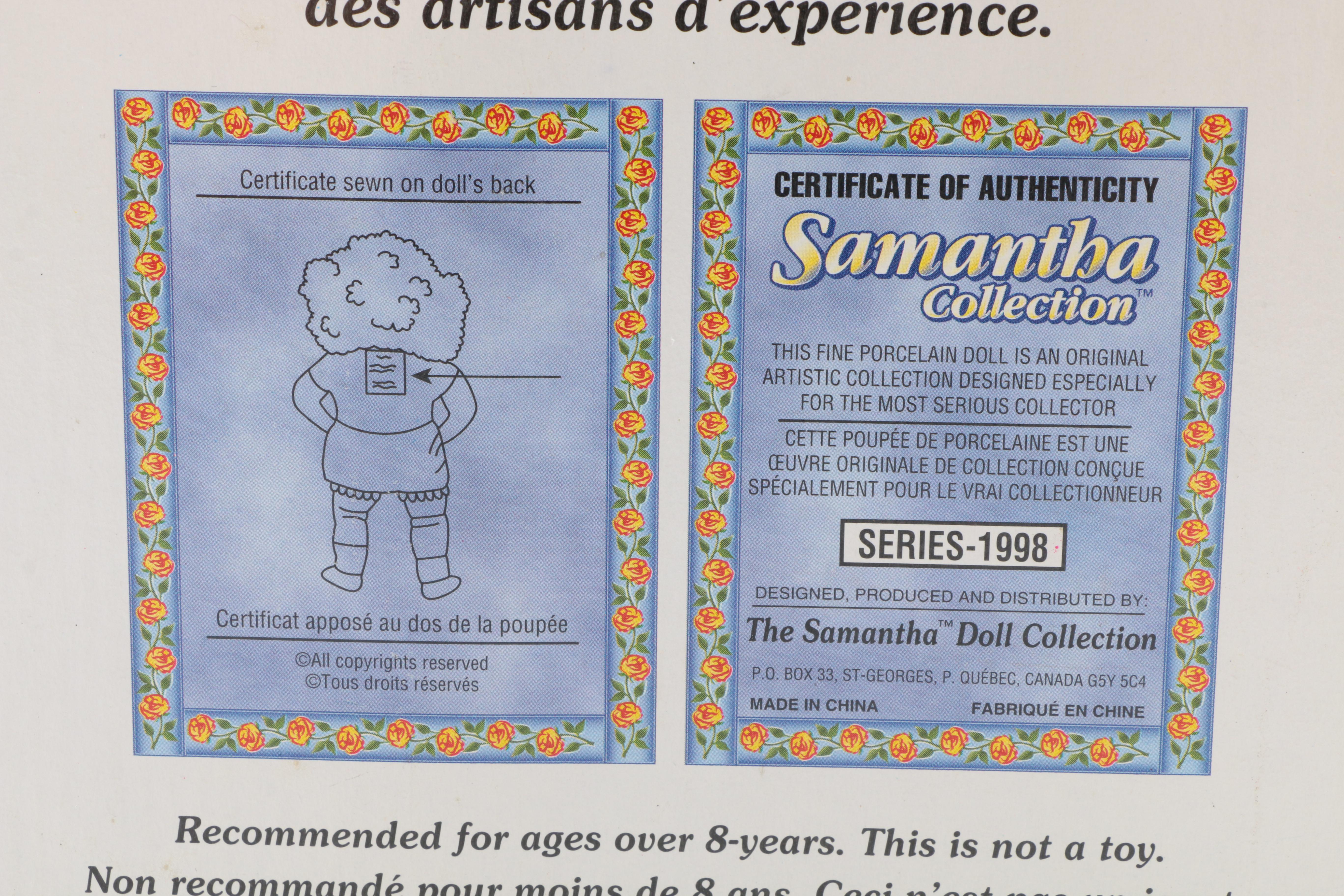 Collectible Porcelain Samantha Collection Doll