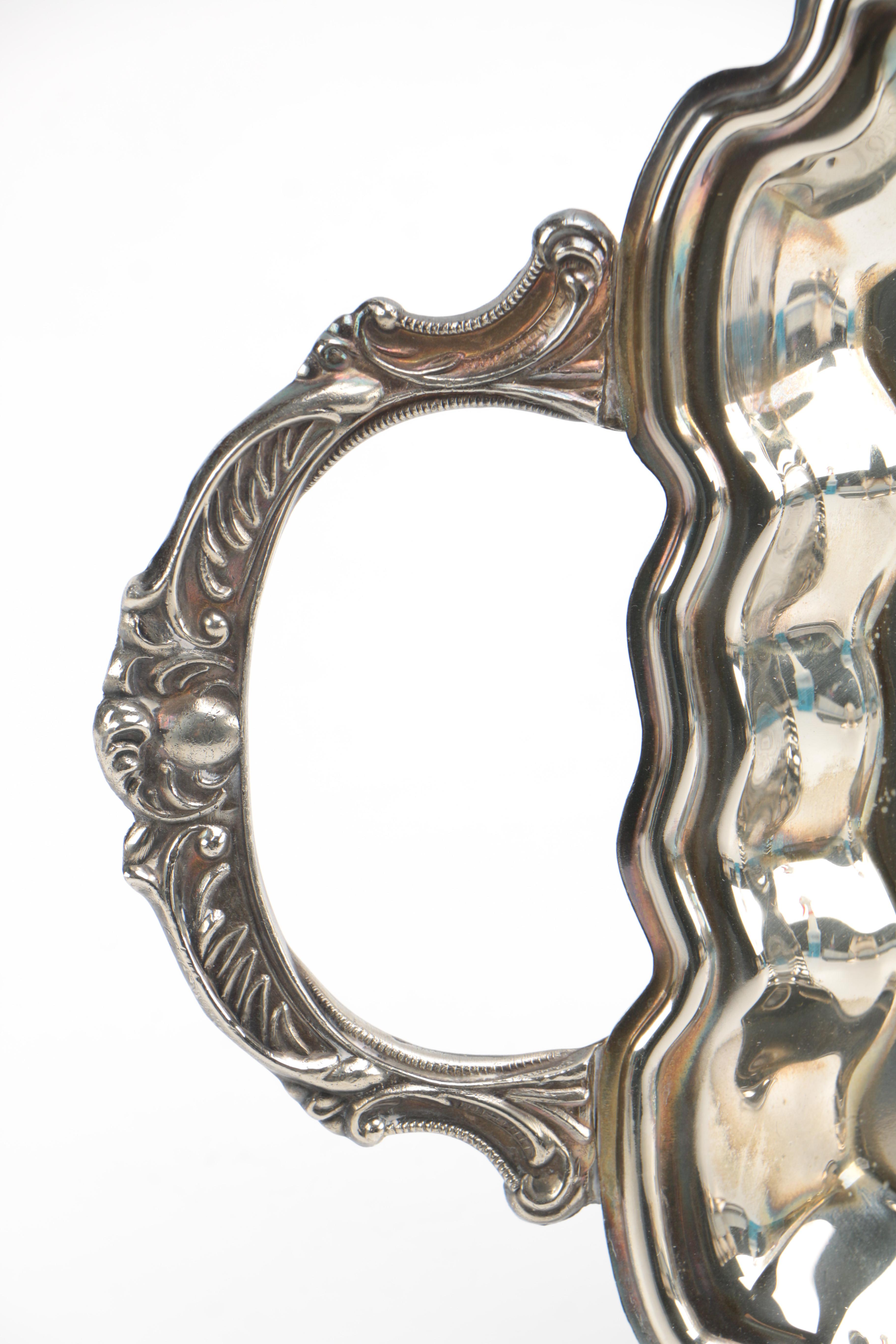 Eight Silver Plate Goblets and a Silver Plate Serving Tray