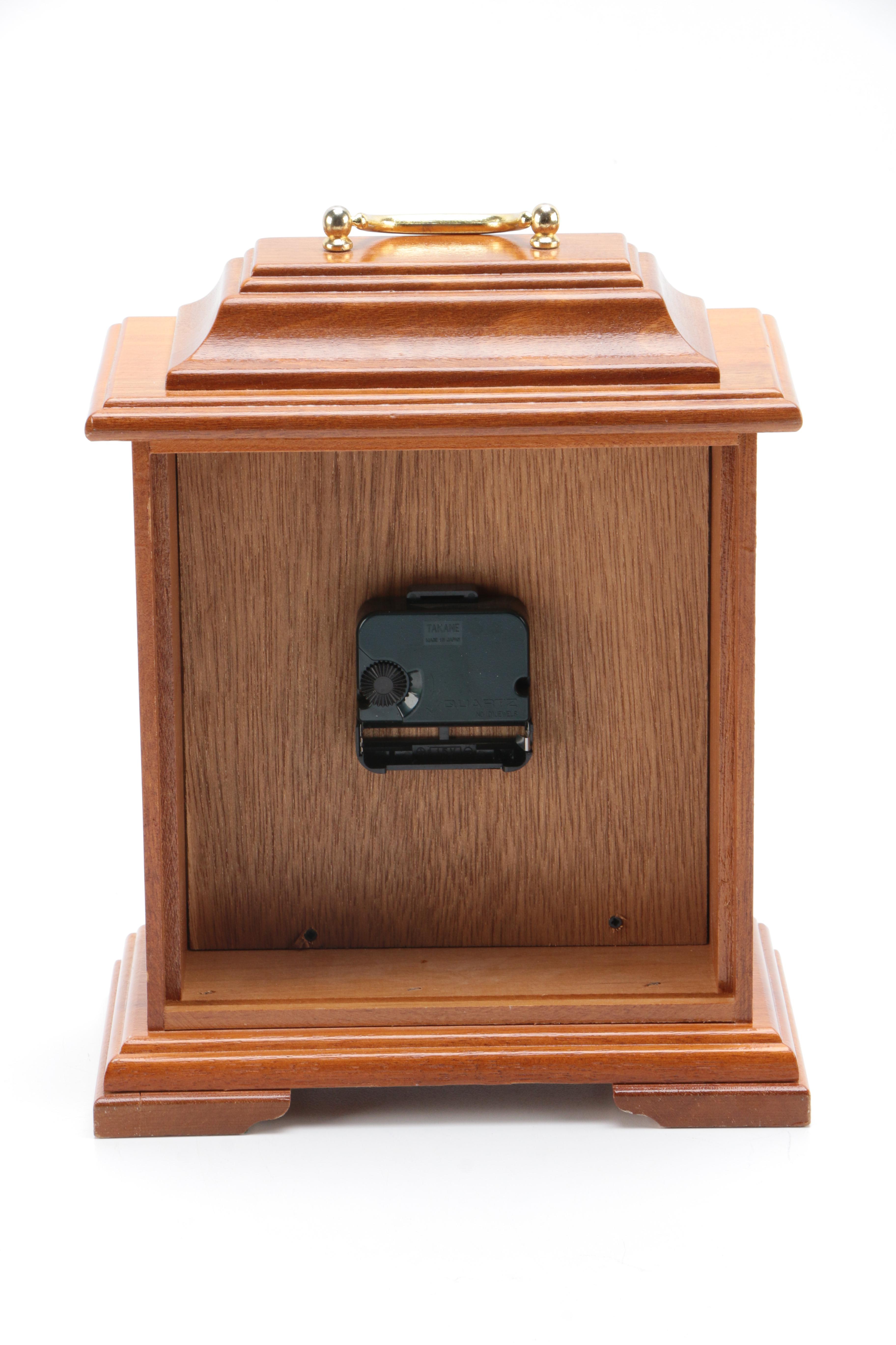 Wooden Bookends, Clock and Canister