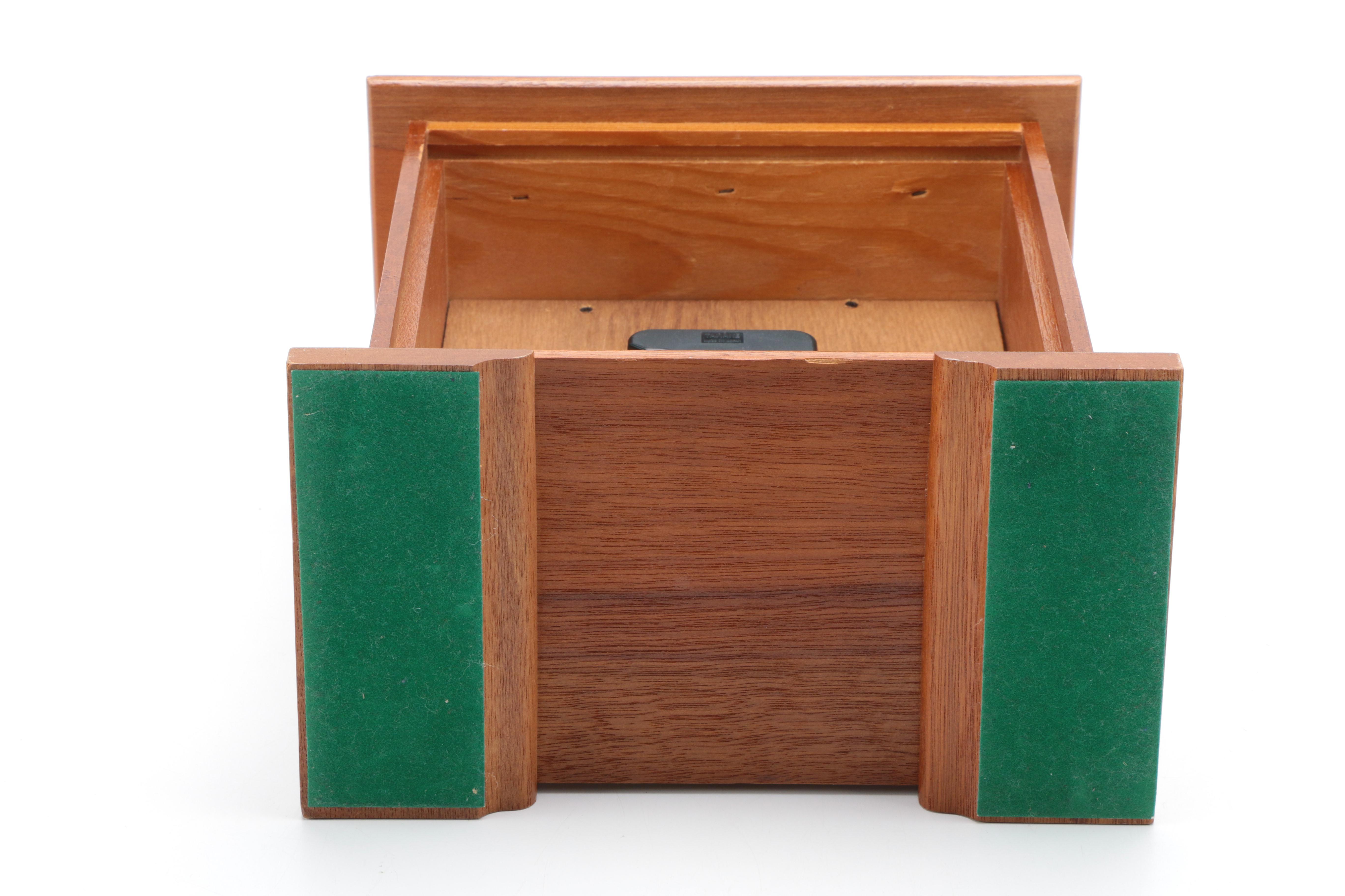 Wooden Bookends, Clock and Canister