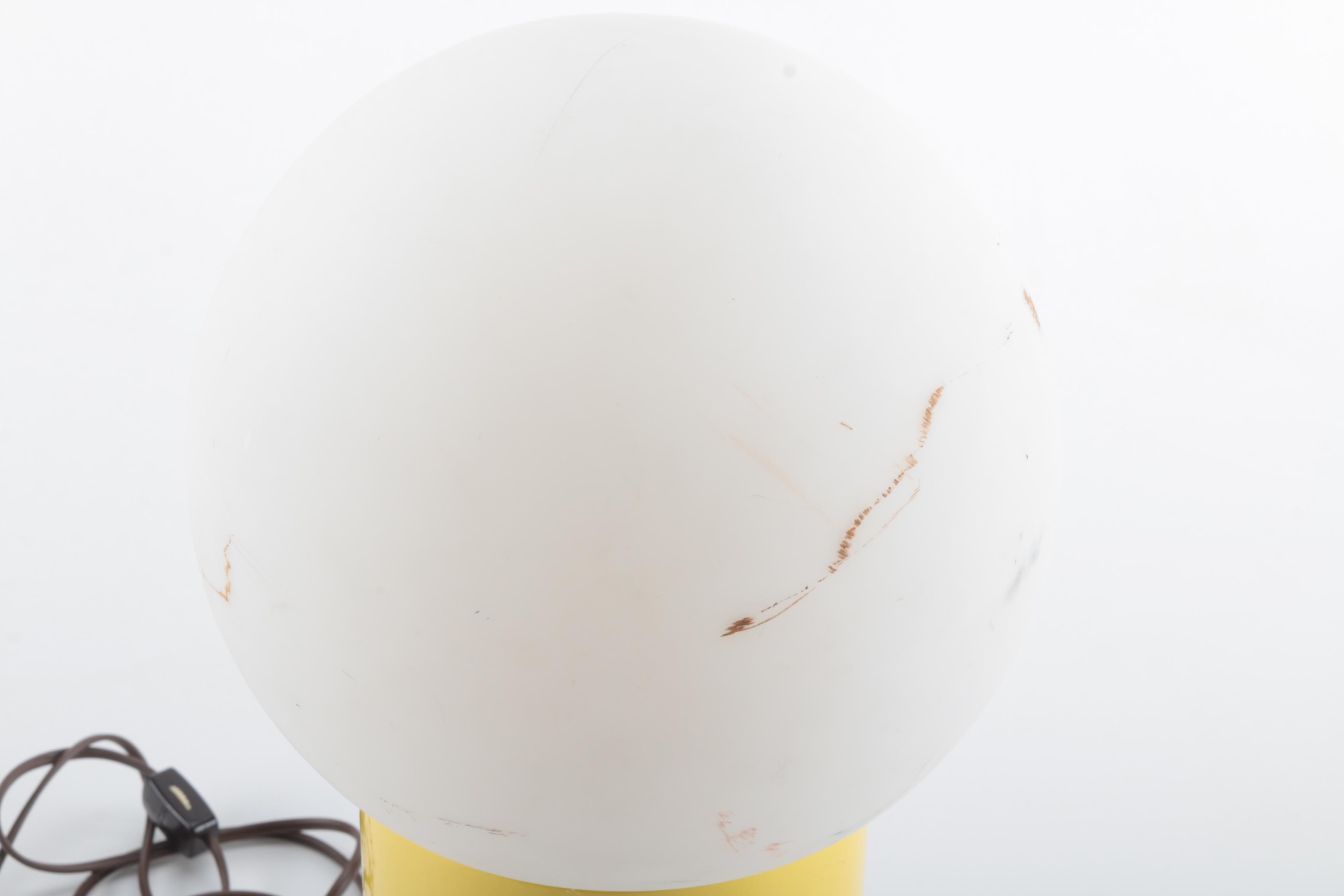 Mid Century Modern Ceramic Yellow Globe Lamp