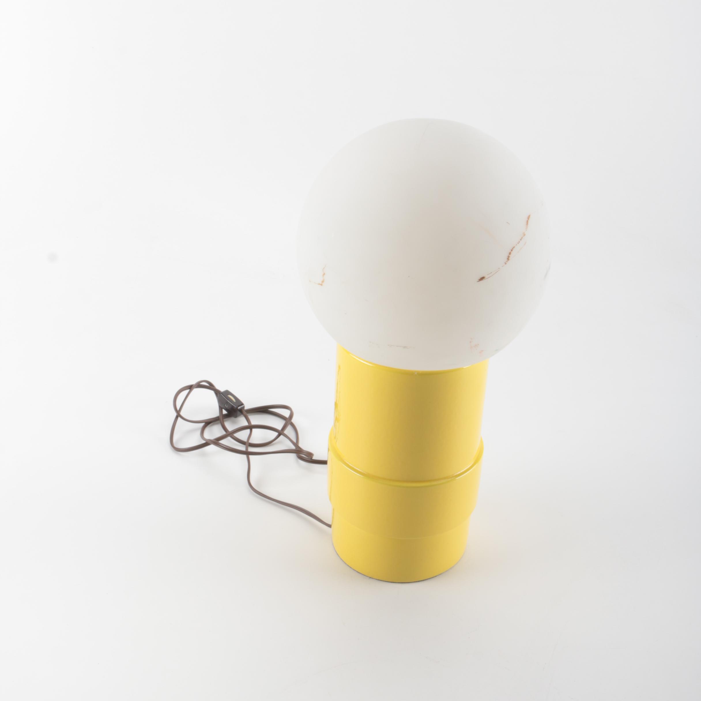 Mid Century Modern Ceramic Yellow Globe Lamp