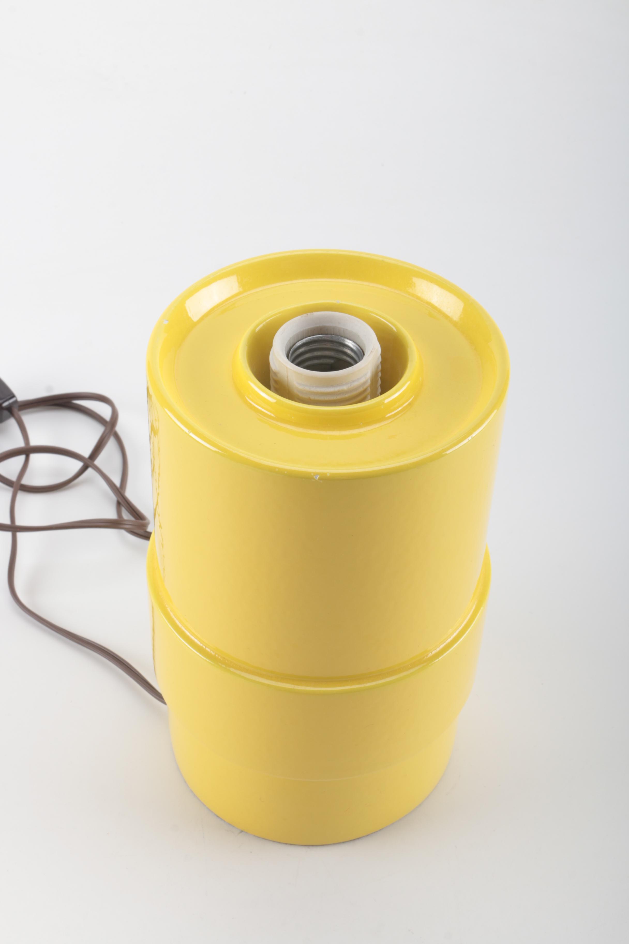 Mid Century Modern Ceramic Yellow Globe Lamp