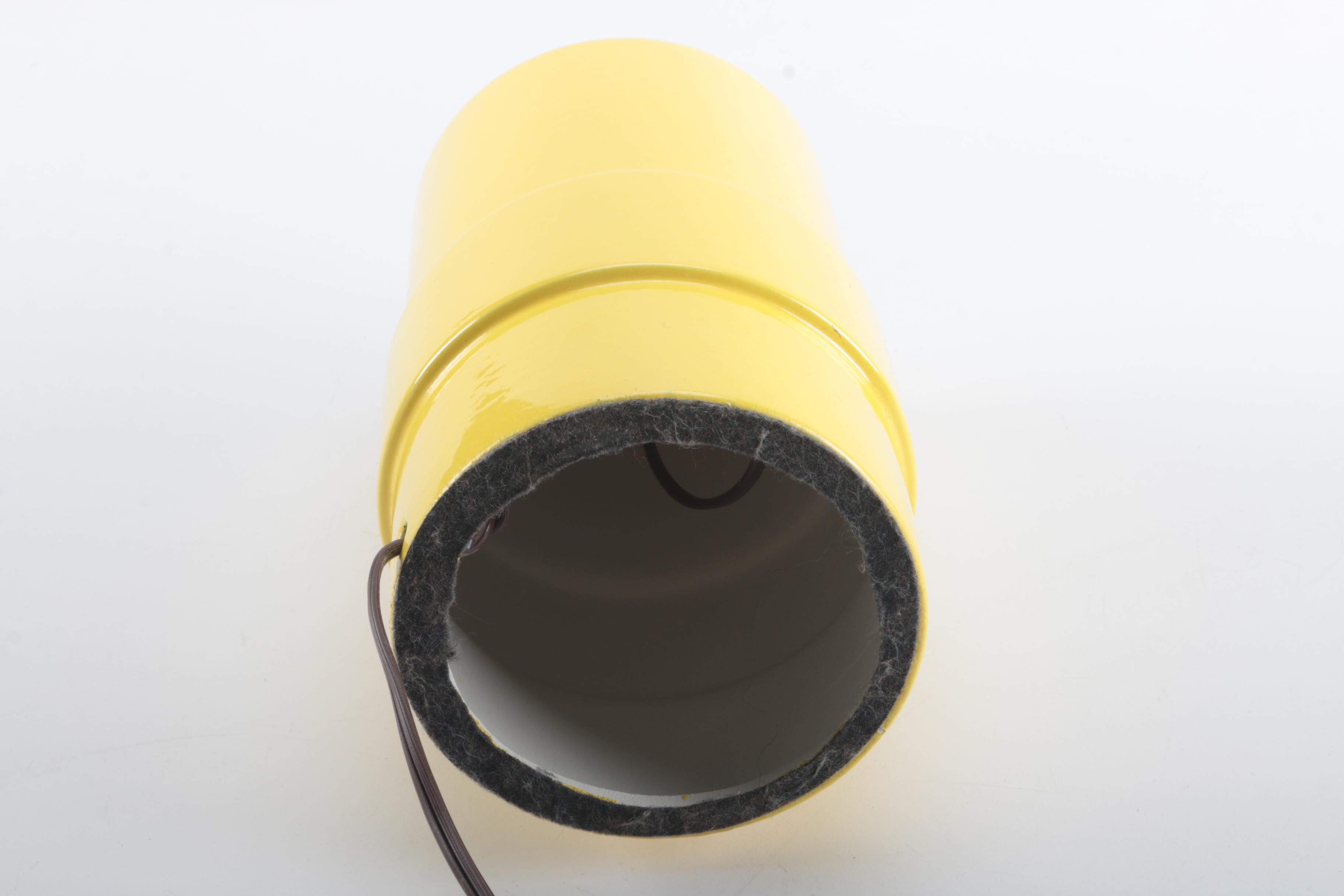 Mid Century Modern Ceramic Yellow Globe Lamp