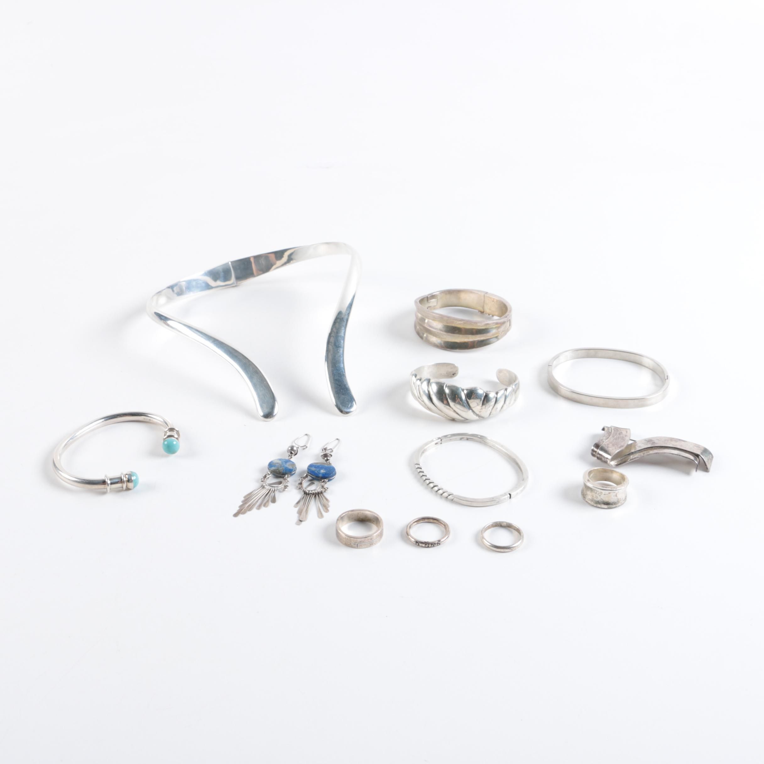 Sterling Silver Jewelry Including Taxco