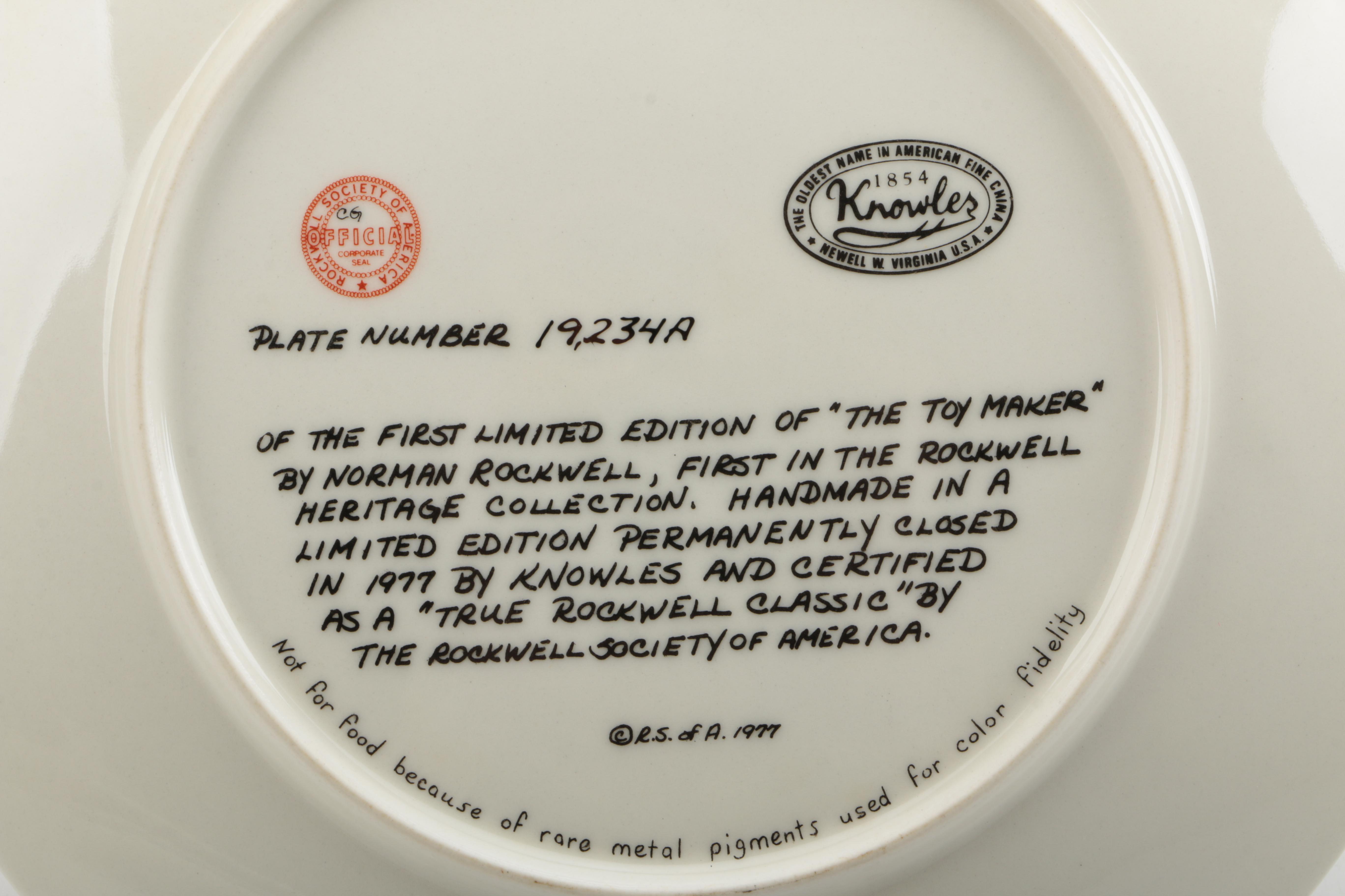 Collection of Norman Rockwell's "Heritage" Plates #1-5