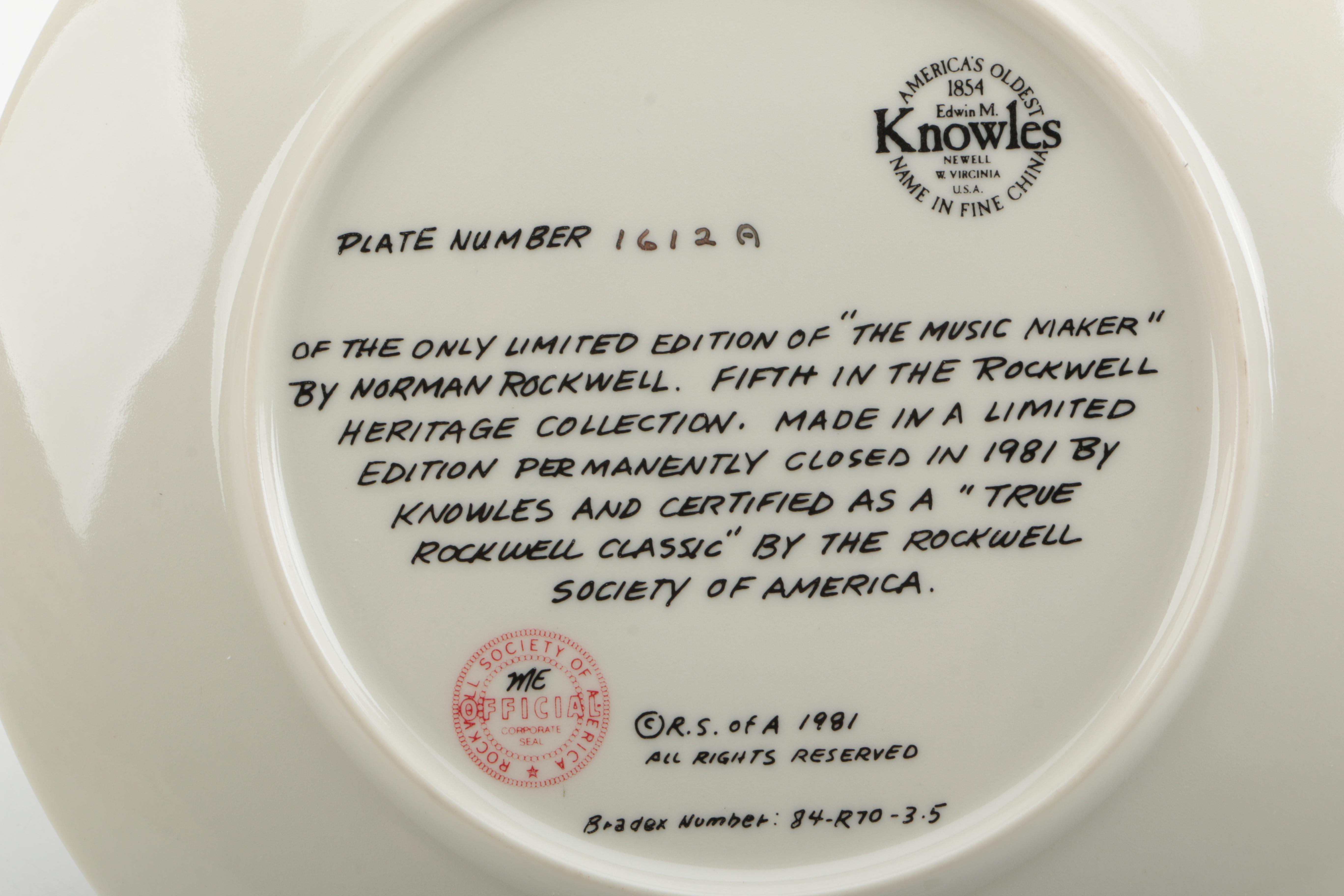 Collection of Norman Rockwell's "Heritage" Plates #1-5