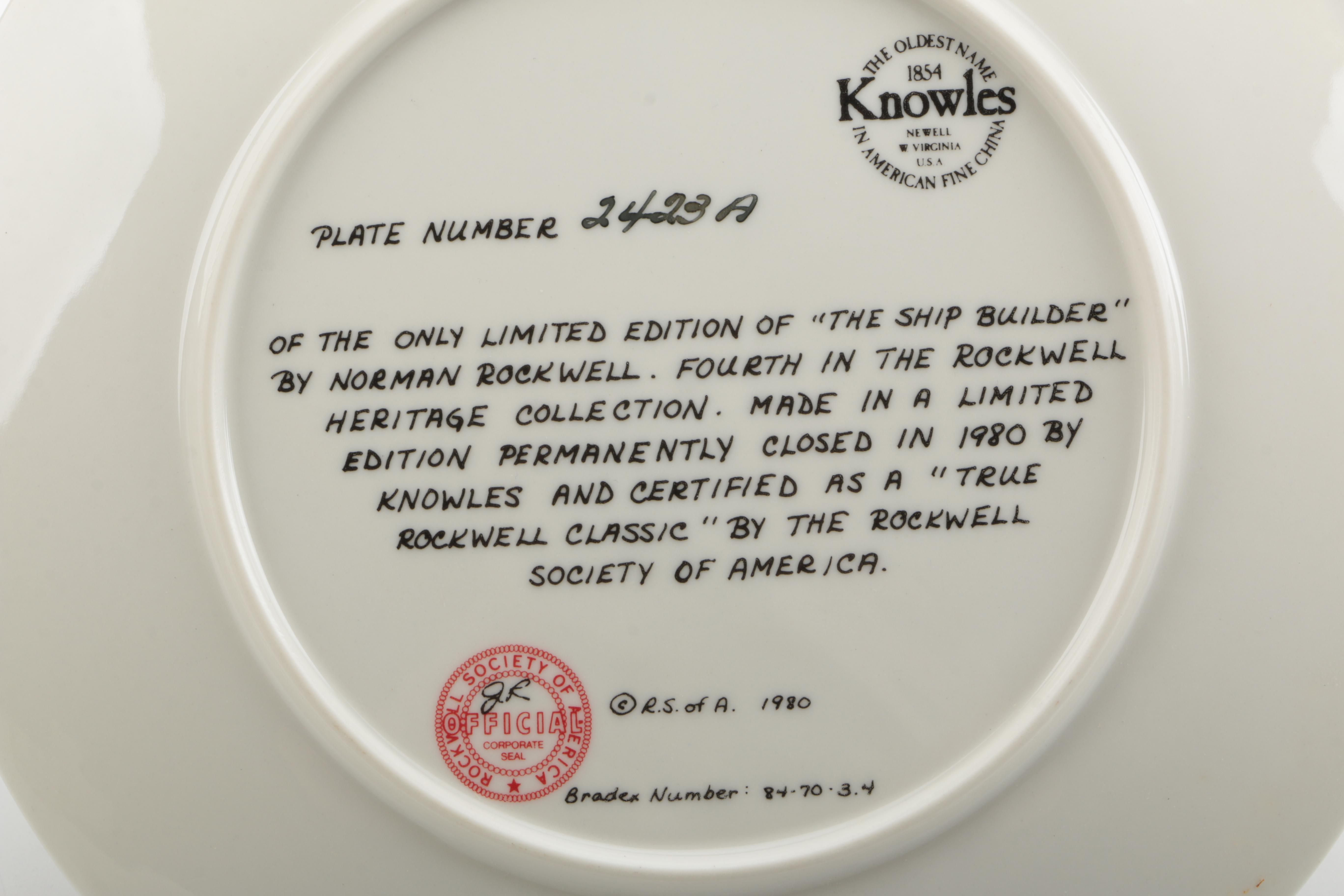 Collection of Norman Rockwell's "Heritage" Plates #1-5